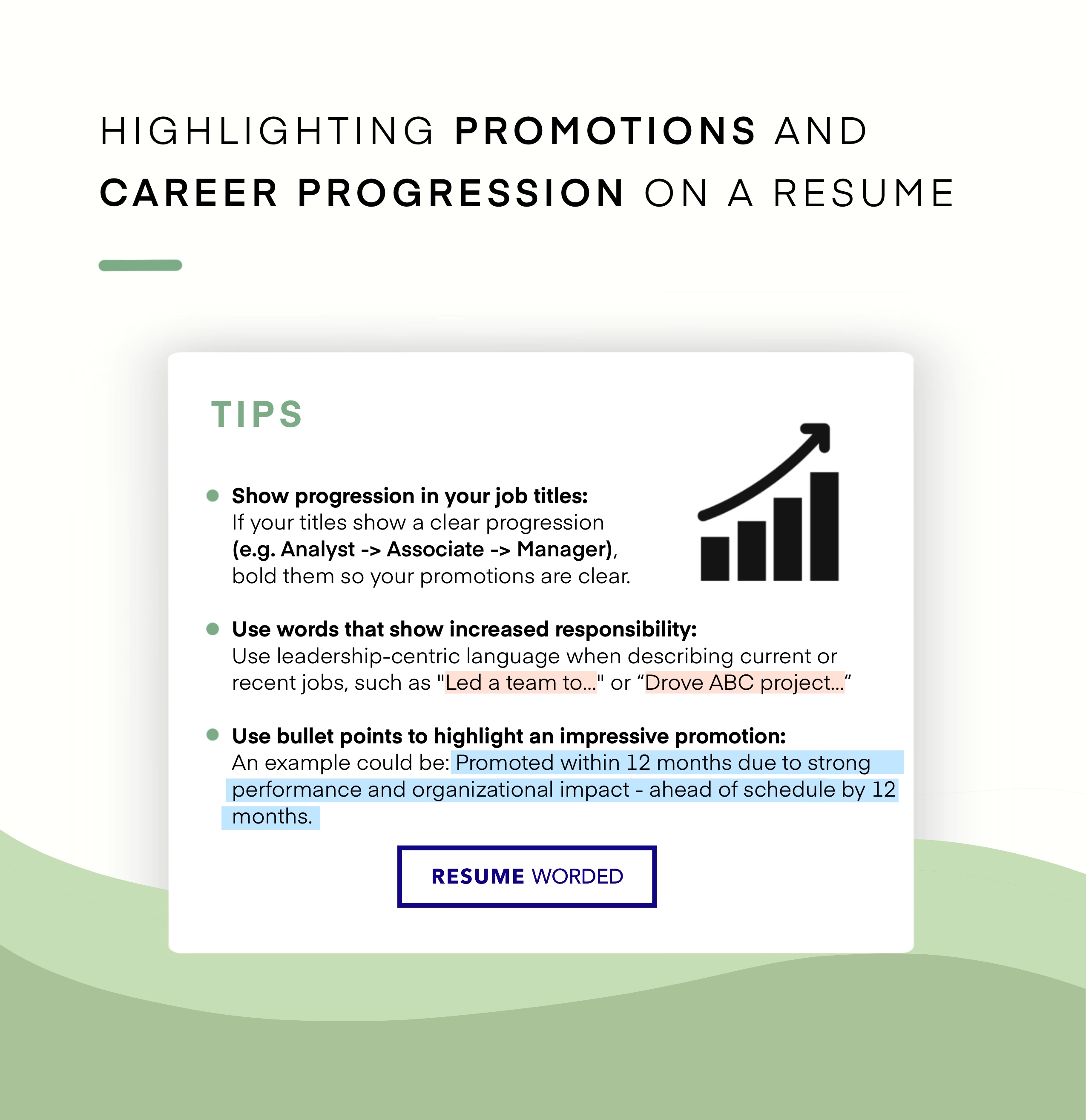 How to highlight career progression on your resume when you've just had one job or worked at one company