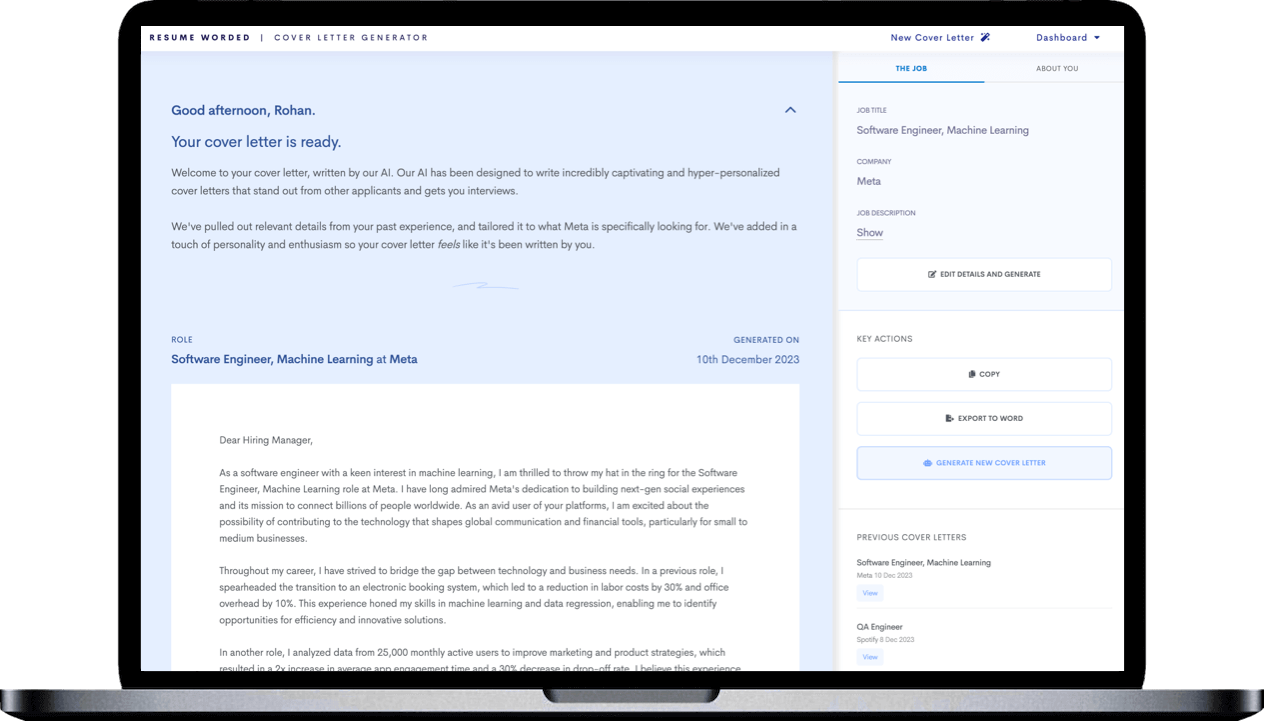 Ai Cover Letter Generator Get A Perfect Cover Letter That Stands Out Instantly 7026