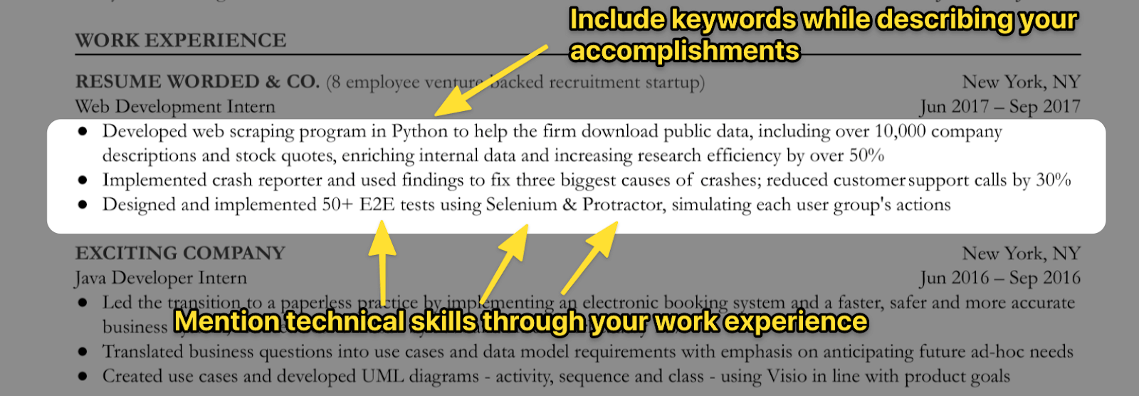 Identify the right keywords using a resume keyword scanner and include them in your resume