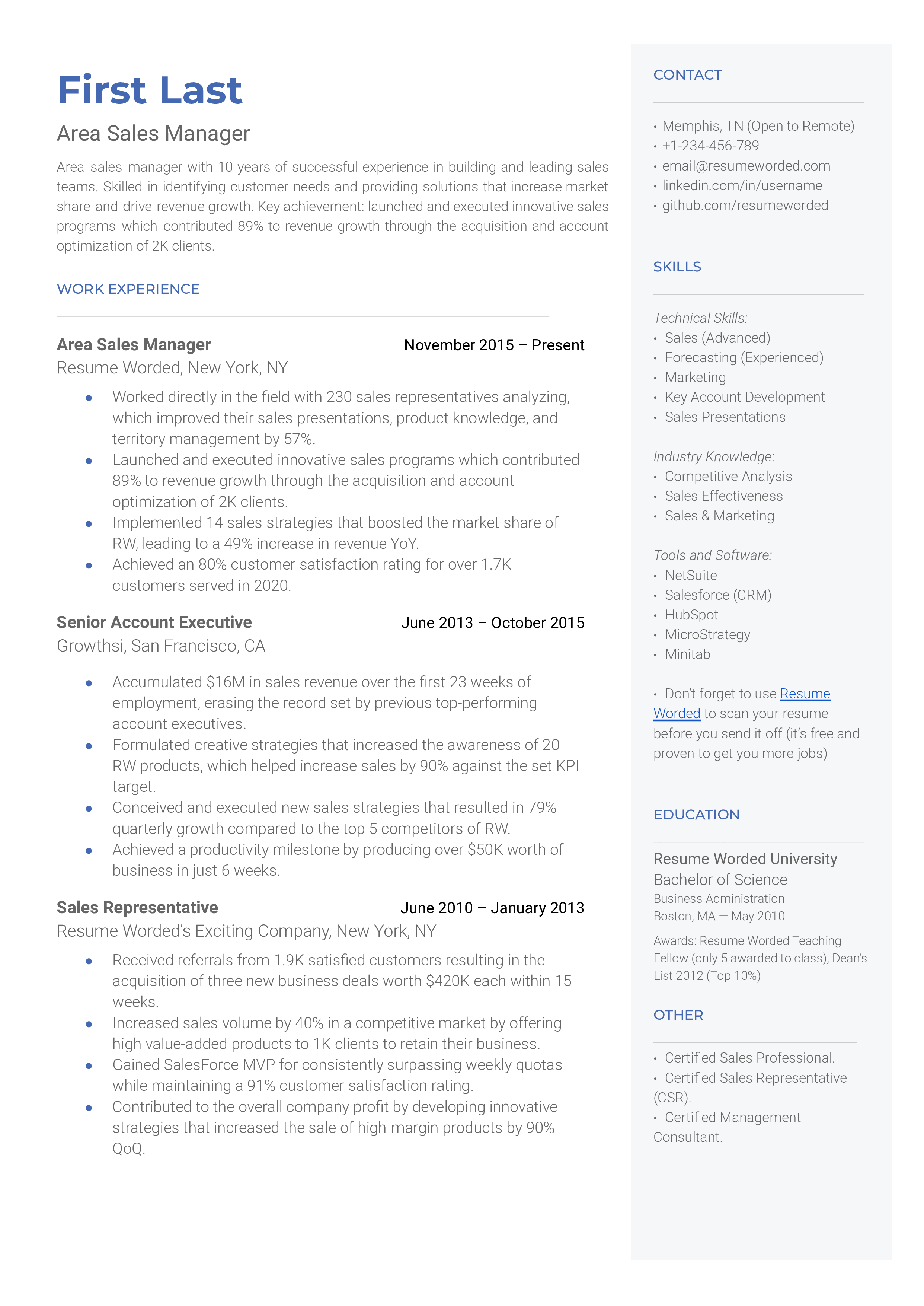 50+ Sales Resume Examples for 2023 | Resume Worded