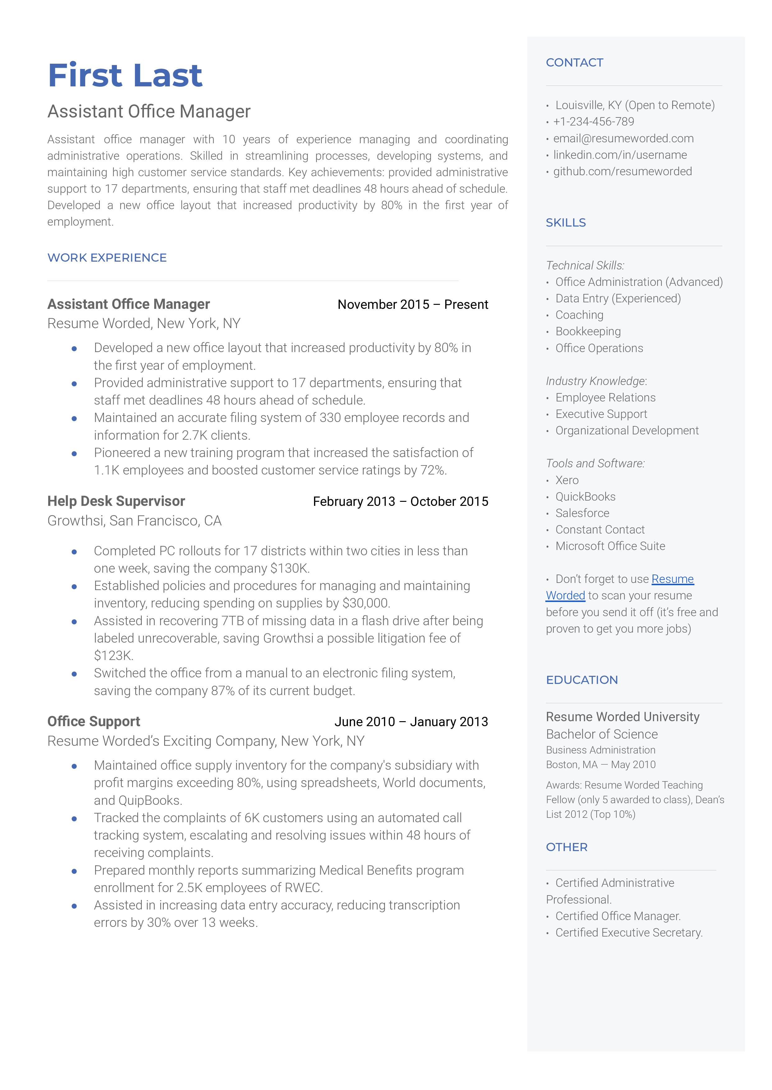 50+ Manager Resume Examples for 2024 Resume Worded