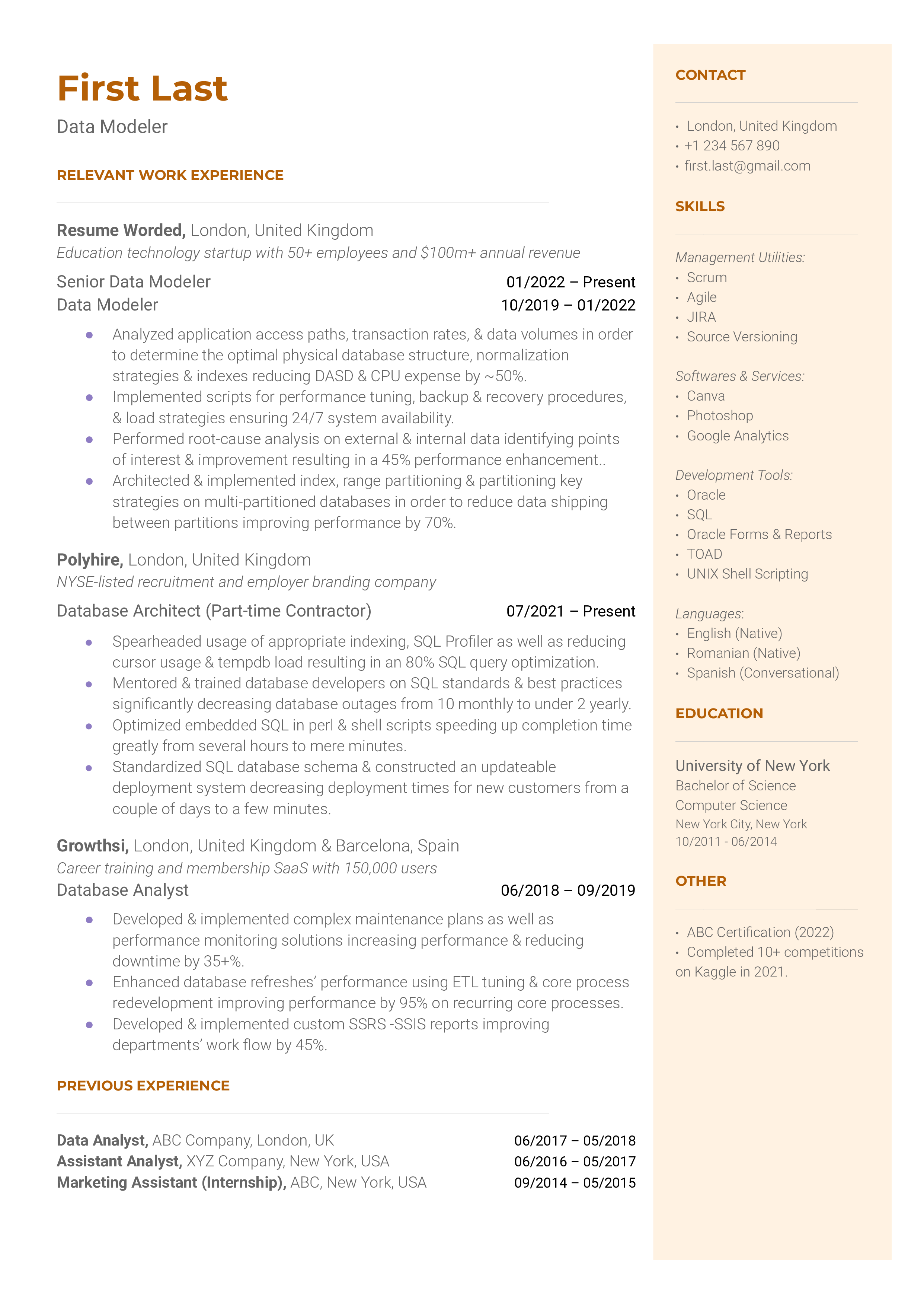 3 Oracle Resume Examples For 2023 Resume Worded