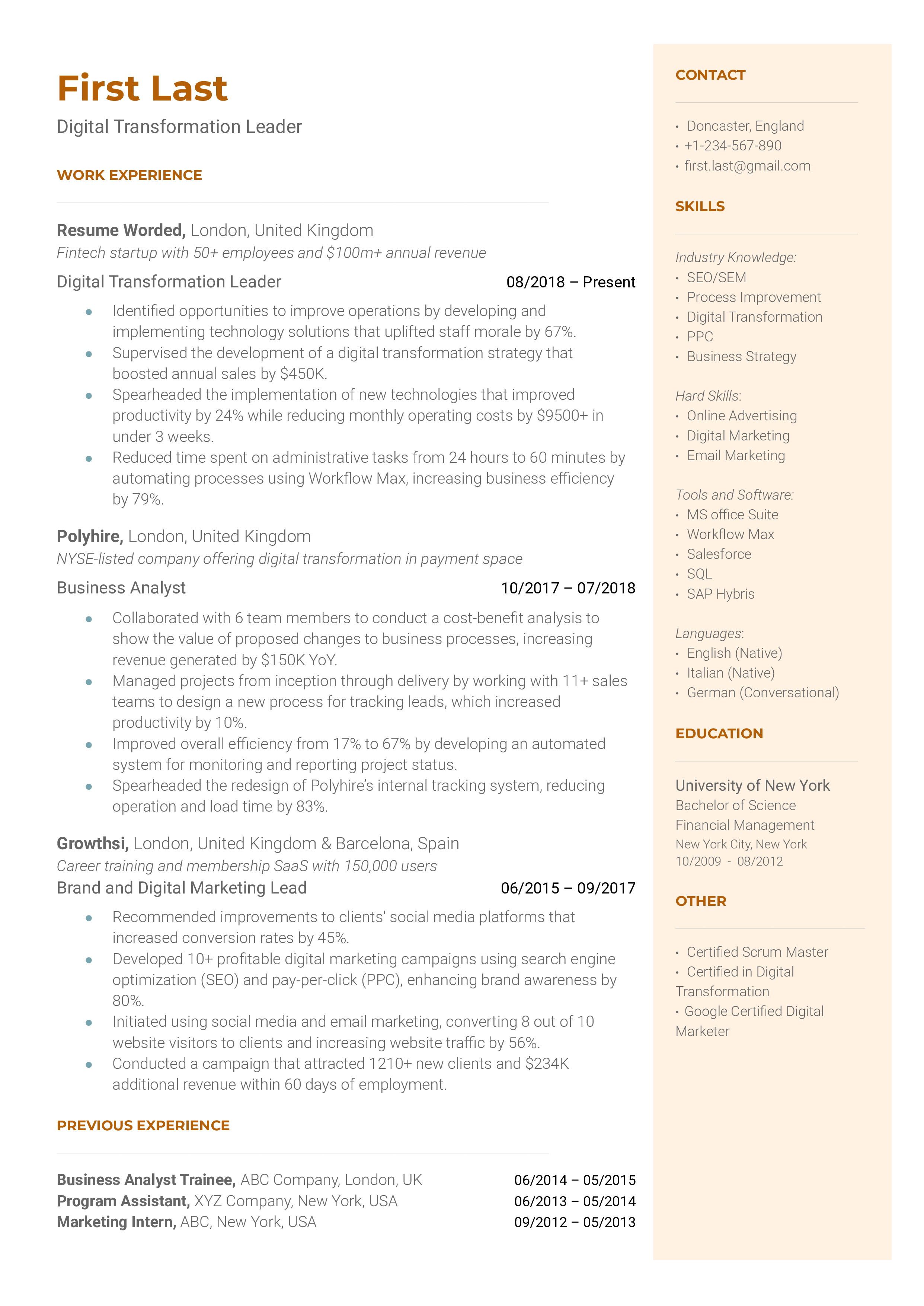 who can help with a resume