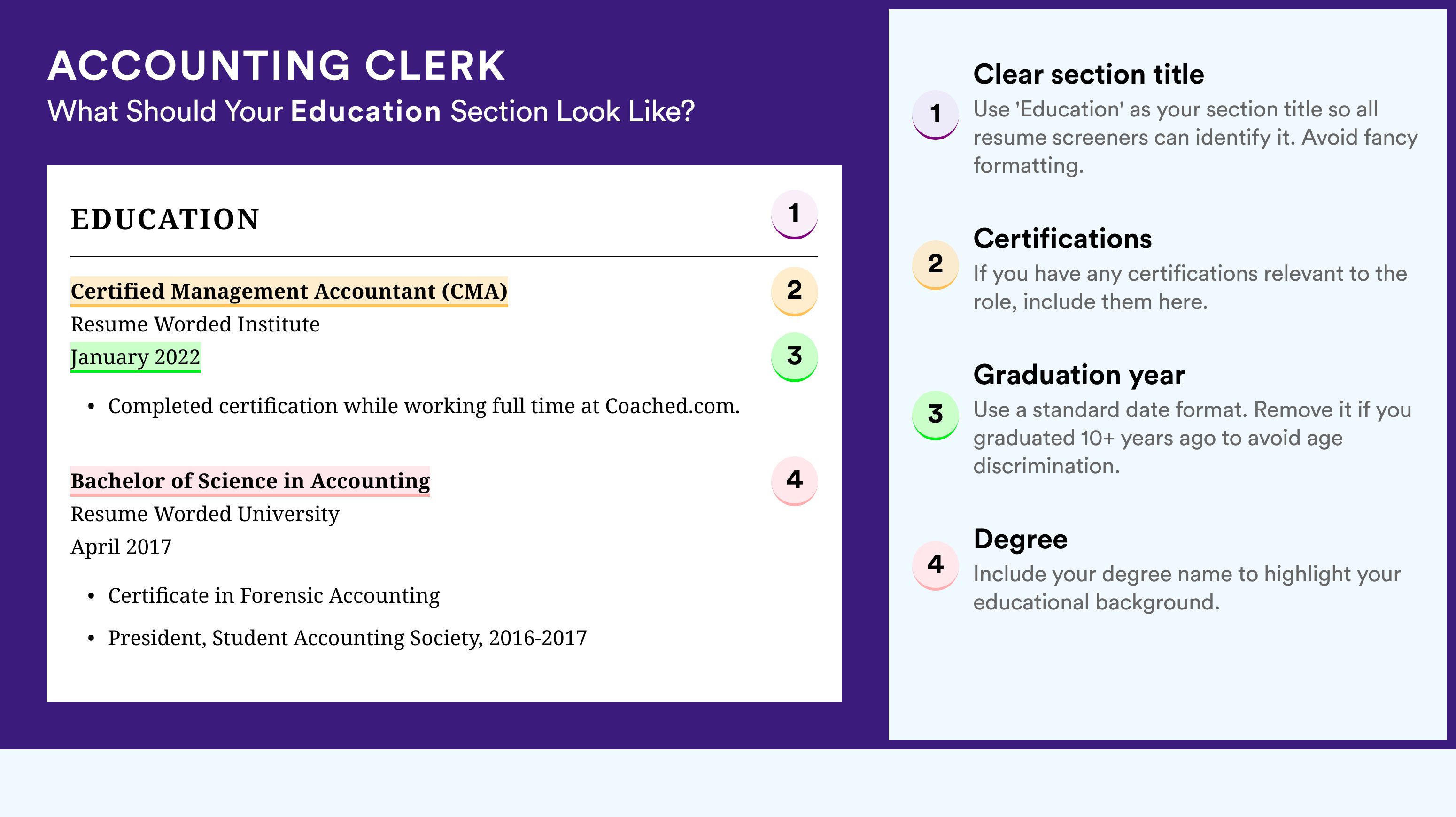 How To Write An Education Section - Accounting Clerk Roles