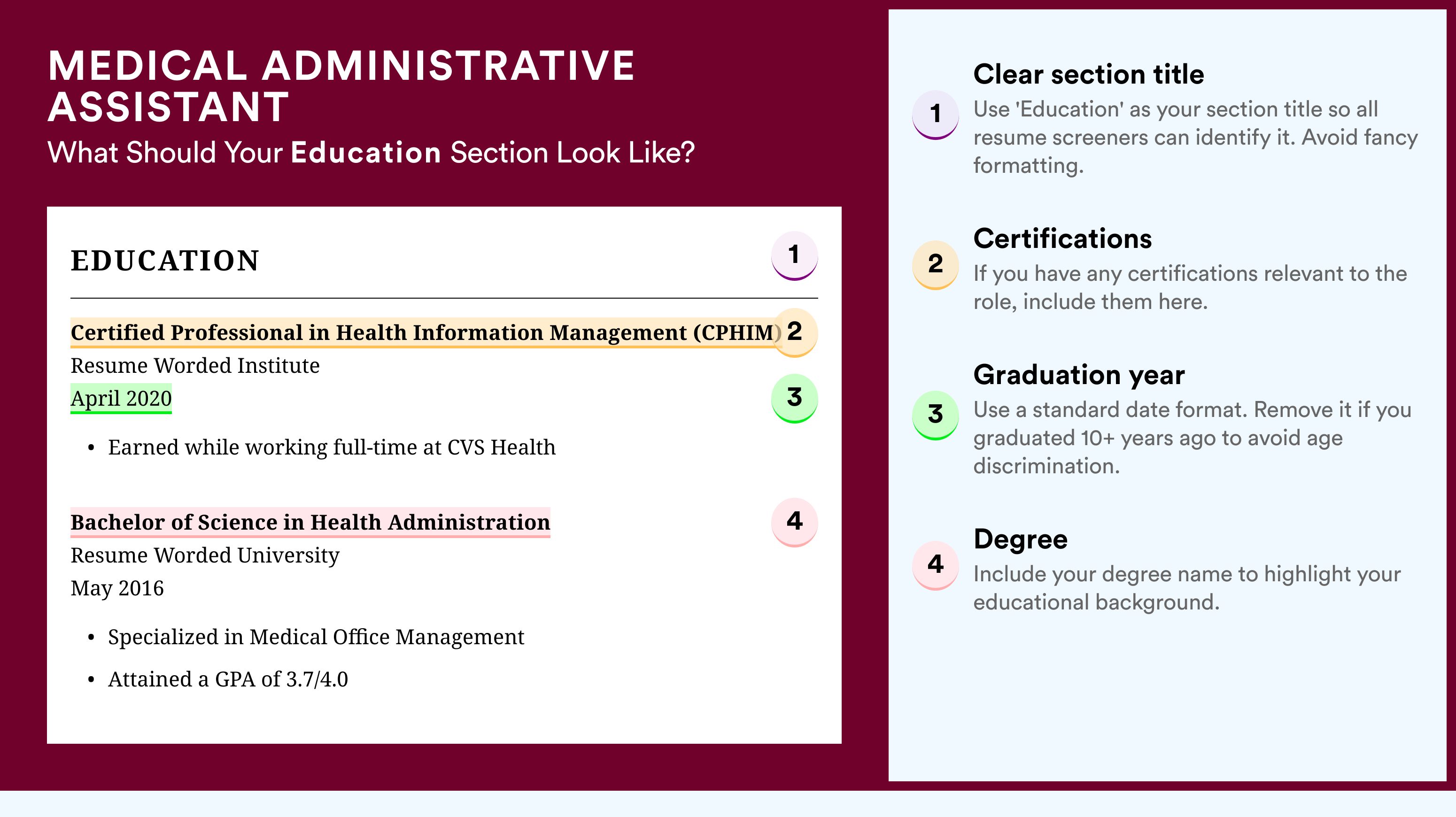 How To Write An Education Section - Medical Administrative Assistant Roles