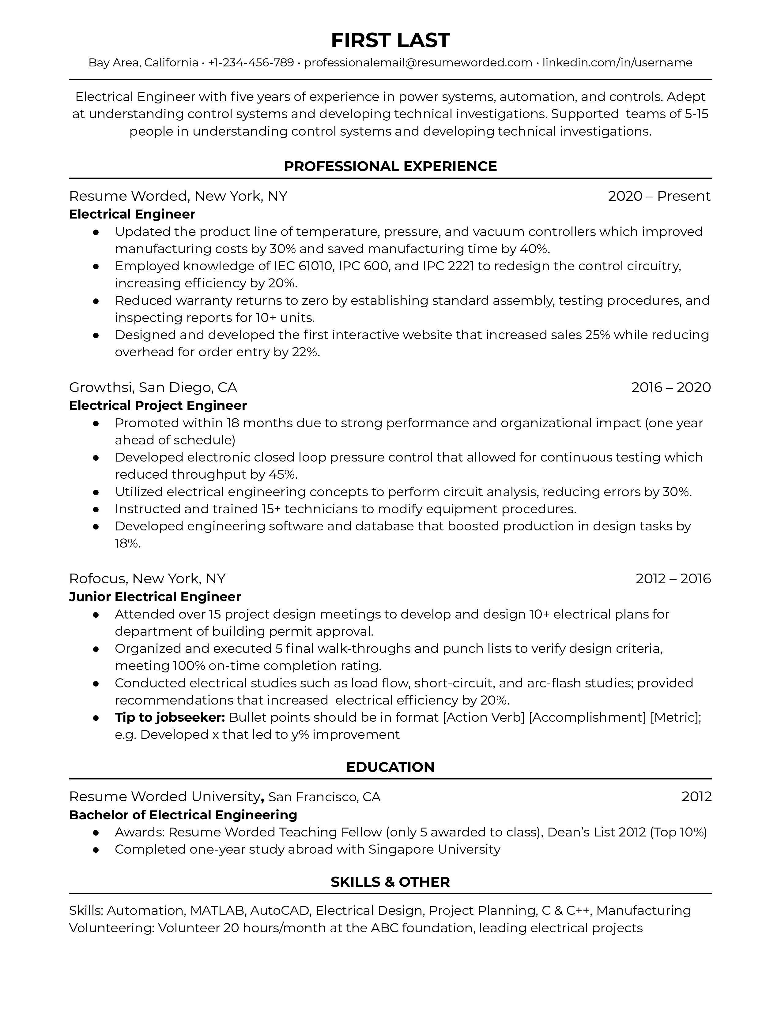 engineering resume templates