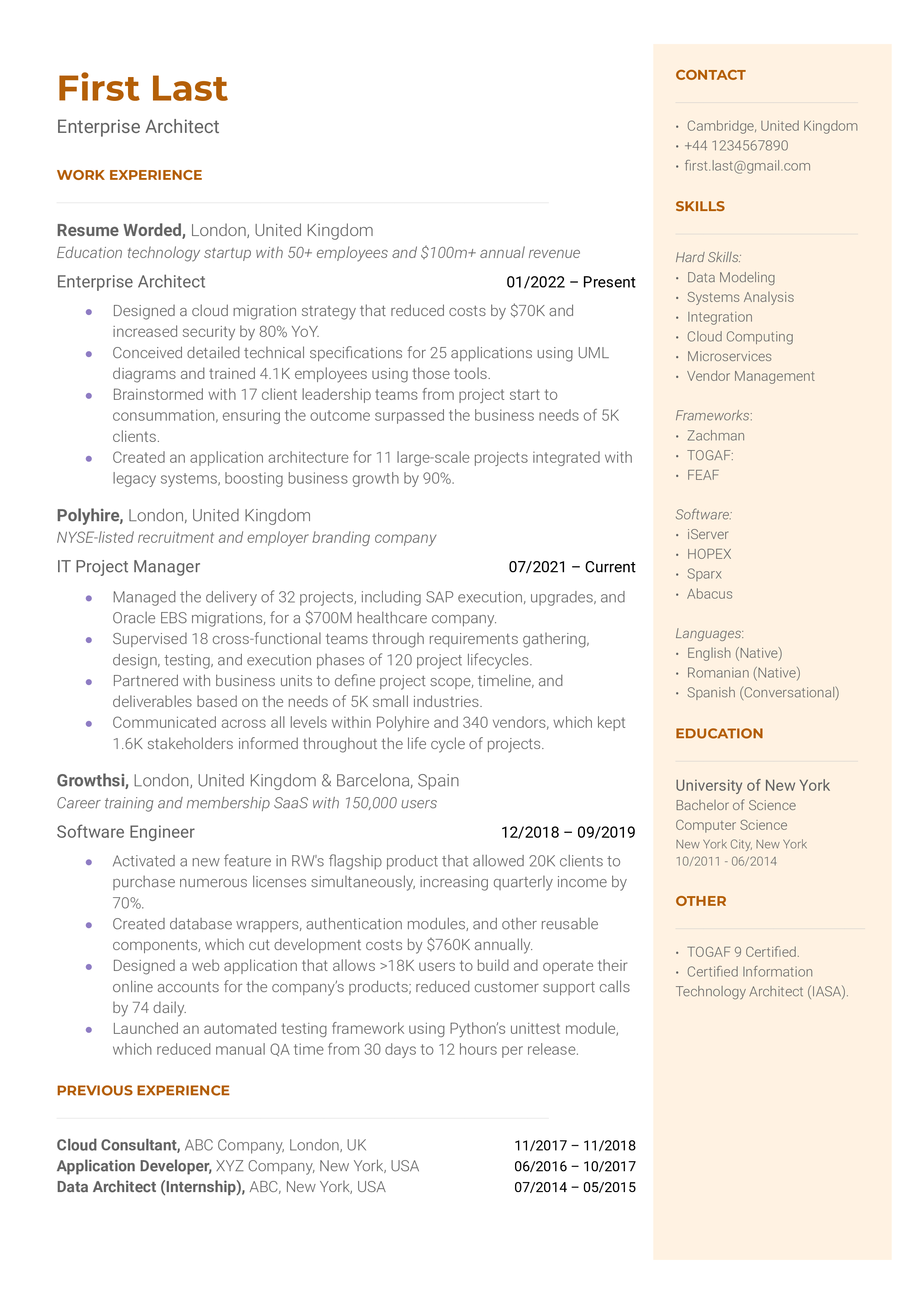 AWS Cloud Practitioner Resume Example for 2023 | Resume Worded