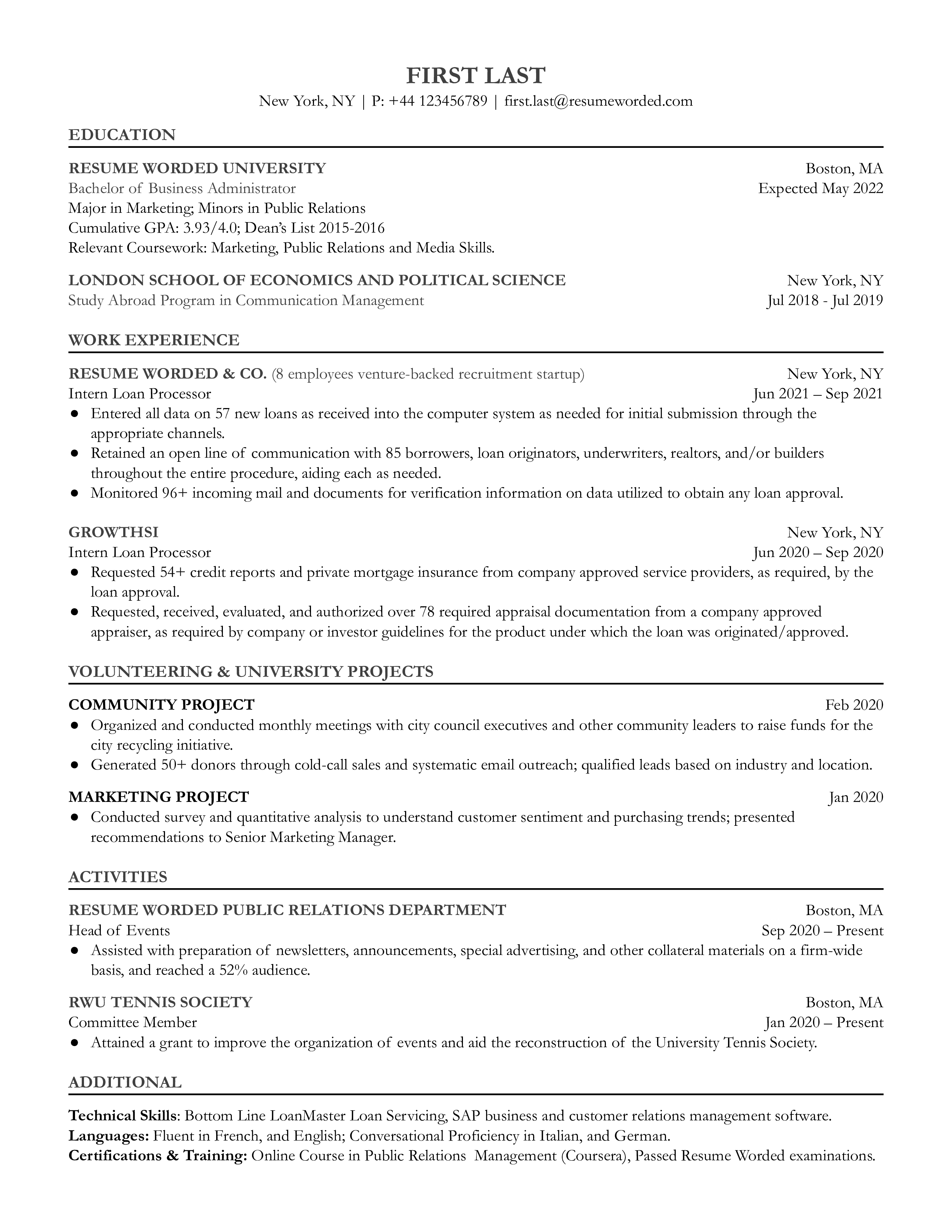 Mortgage Loan Processor Resume Example for 2023 | Resume Worded