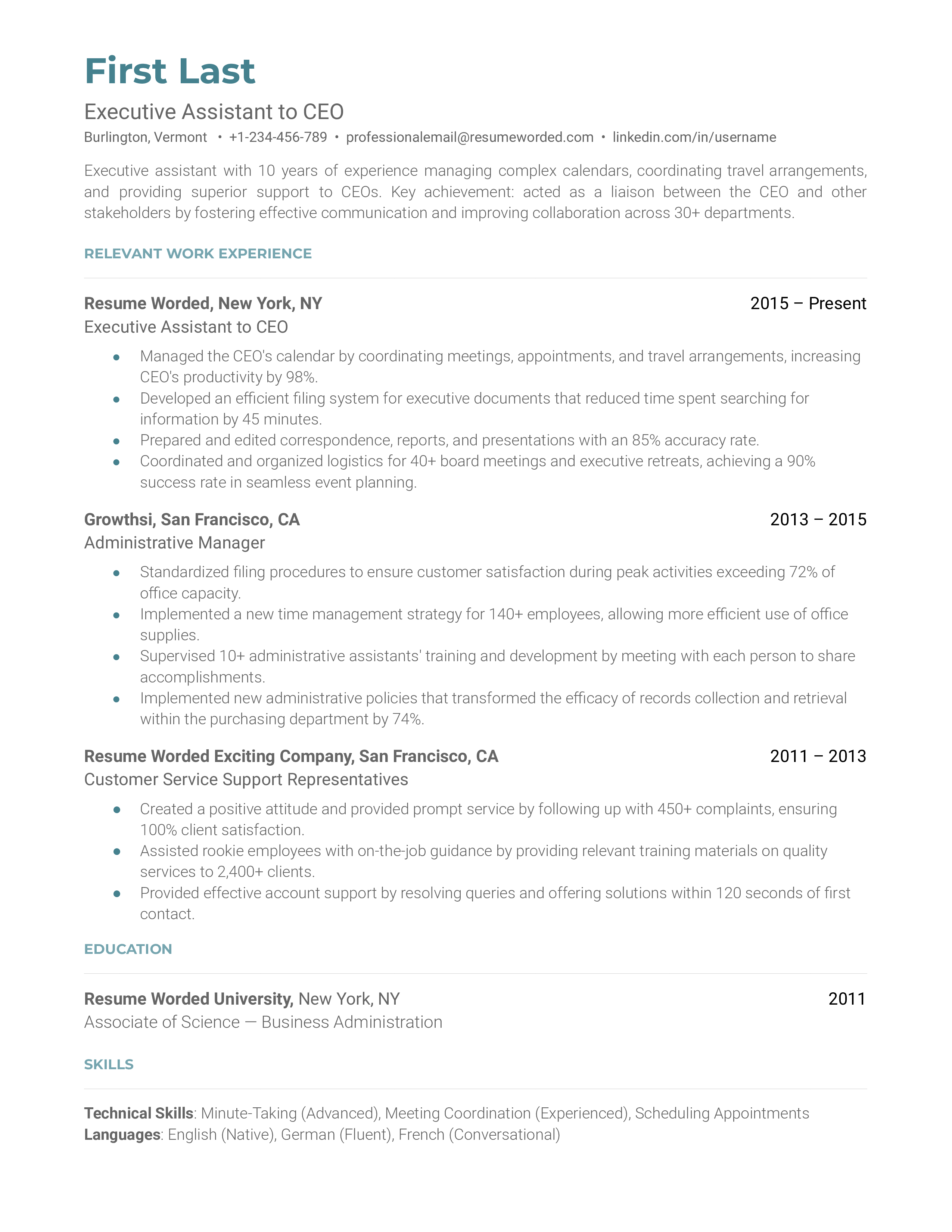 Ceo Resume Examples 2024 Pdf Lynna Rosalia