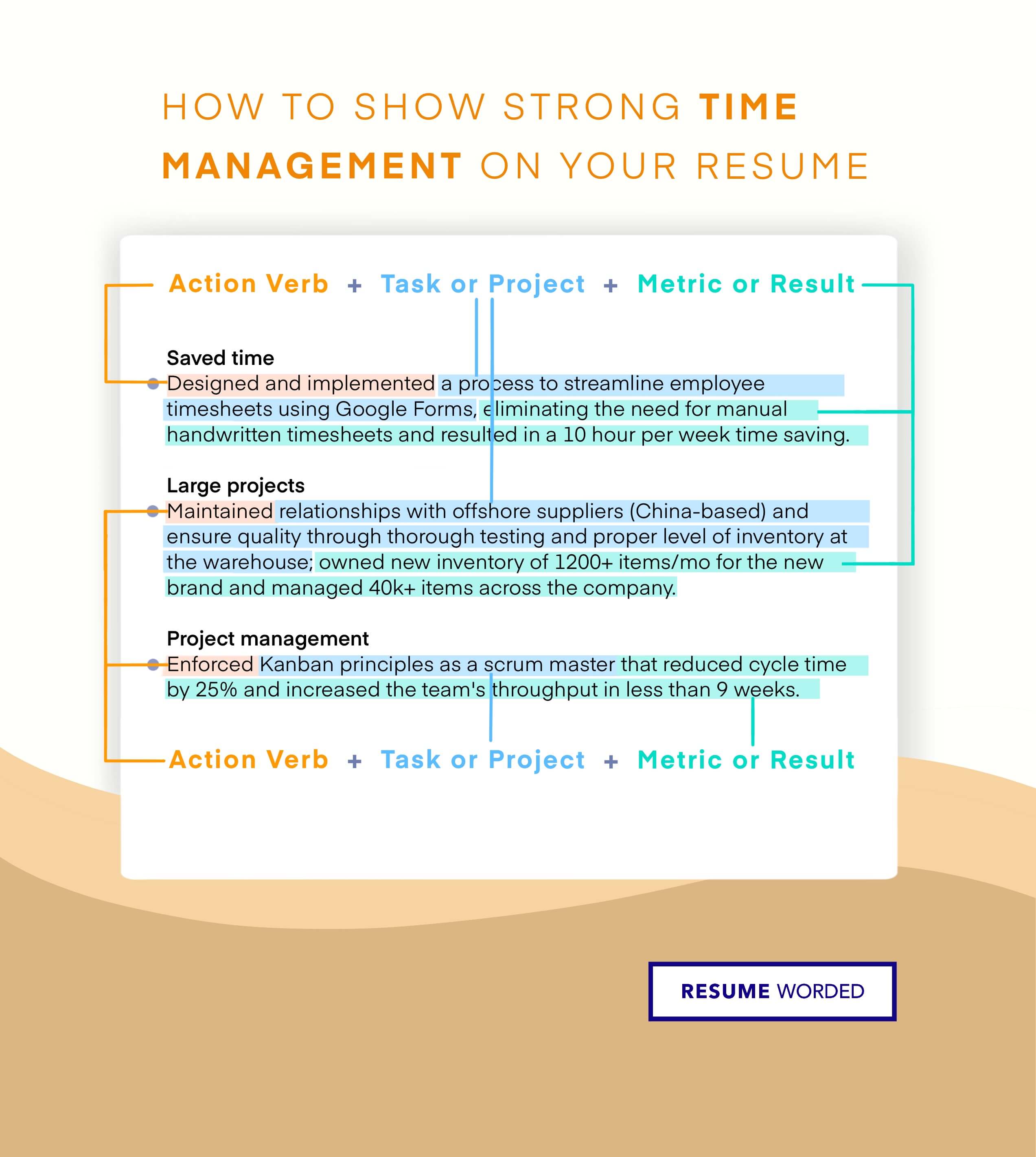 Highlight your time management skills. - Administration Manager Resume