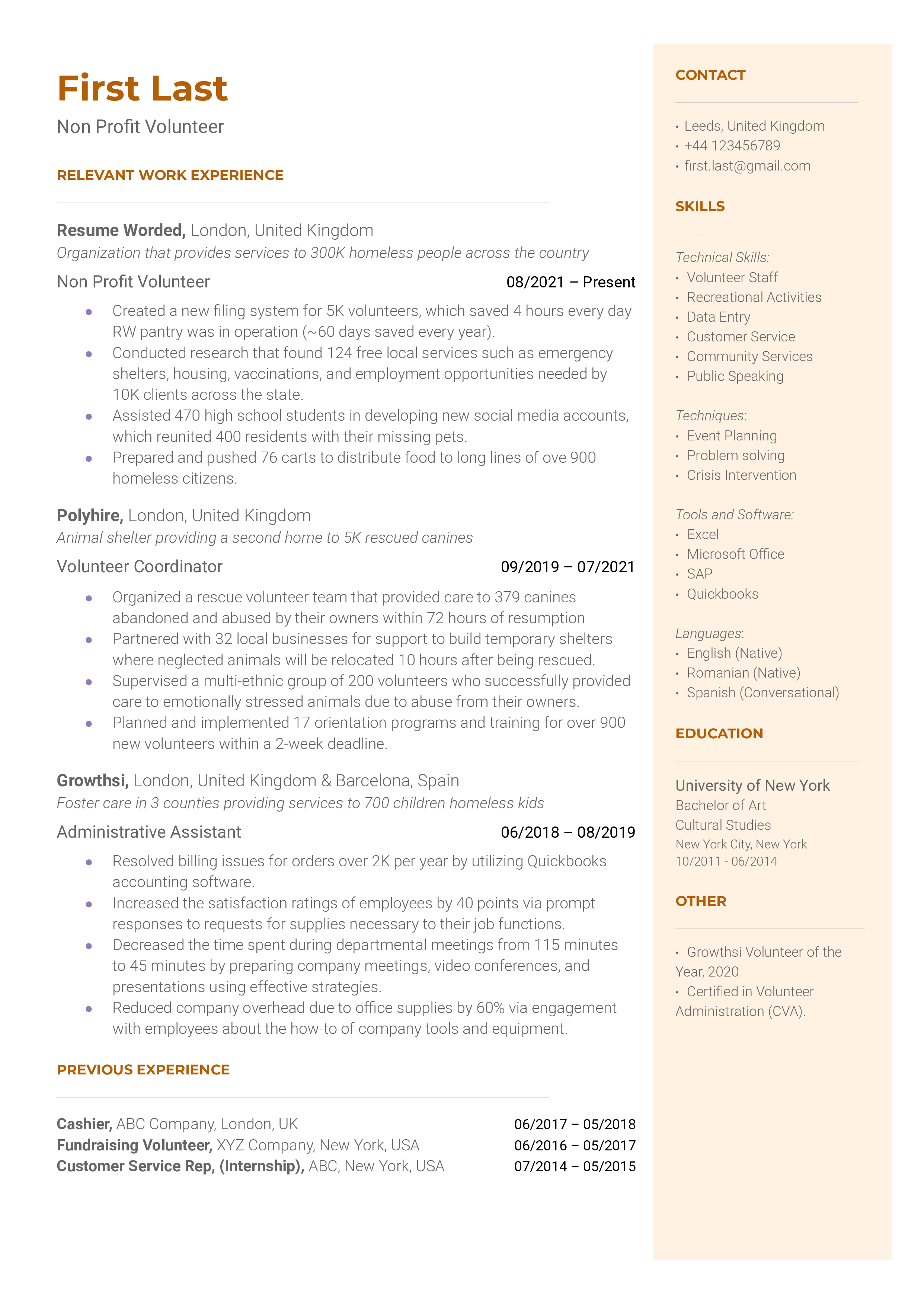 Resumes  Career & Internship Services