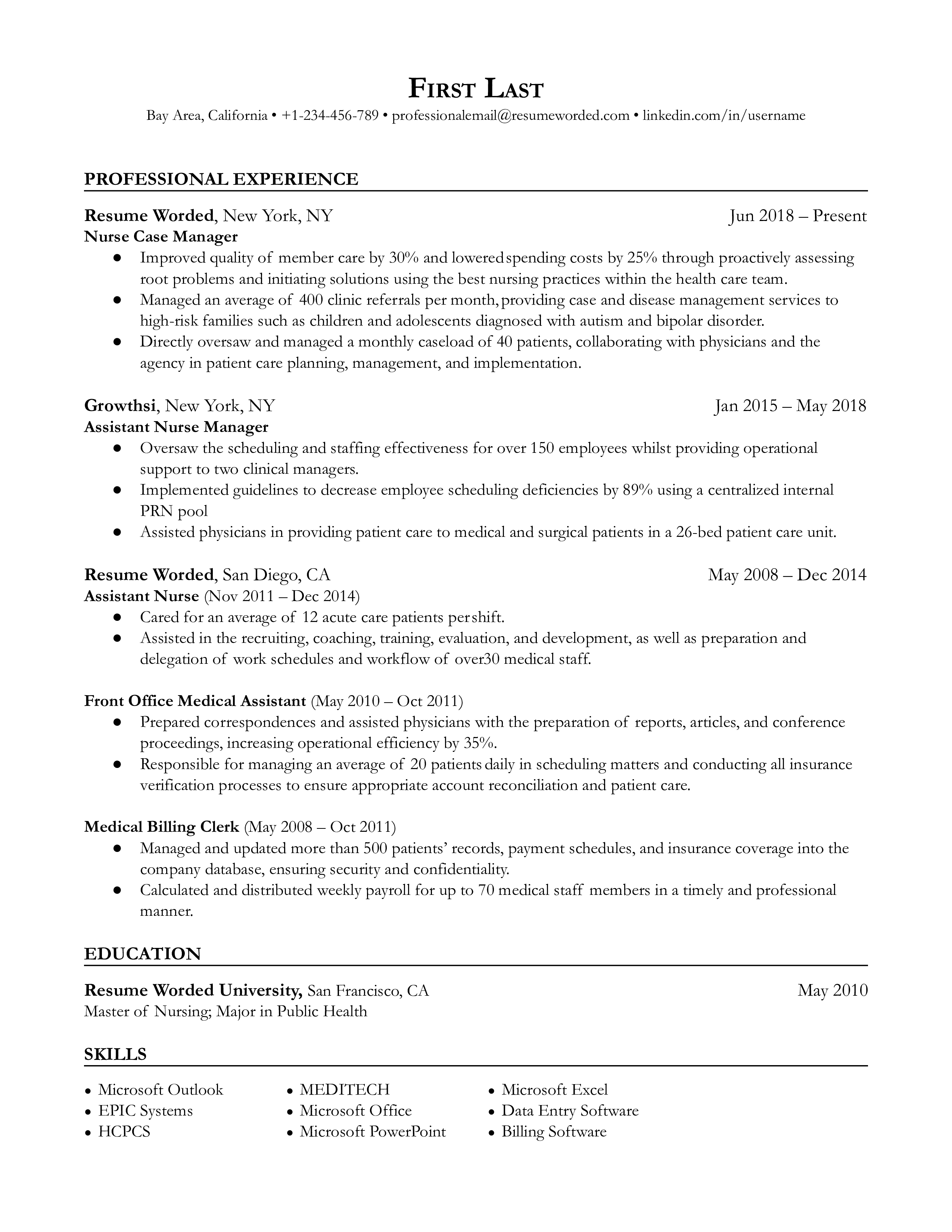 NICU Nurse Resume Examples for 2024 | Resume Worded