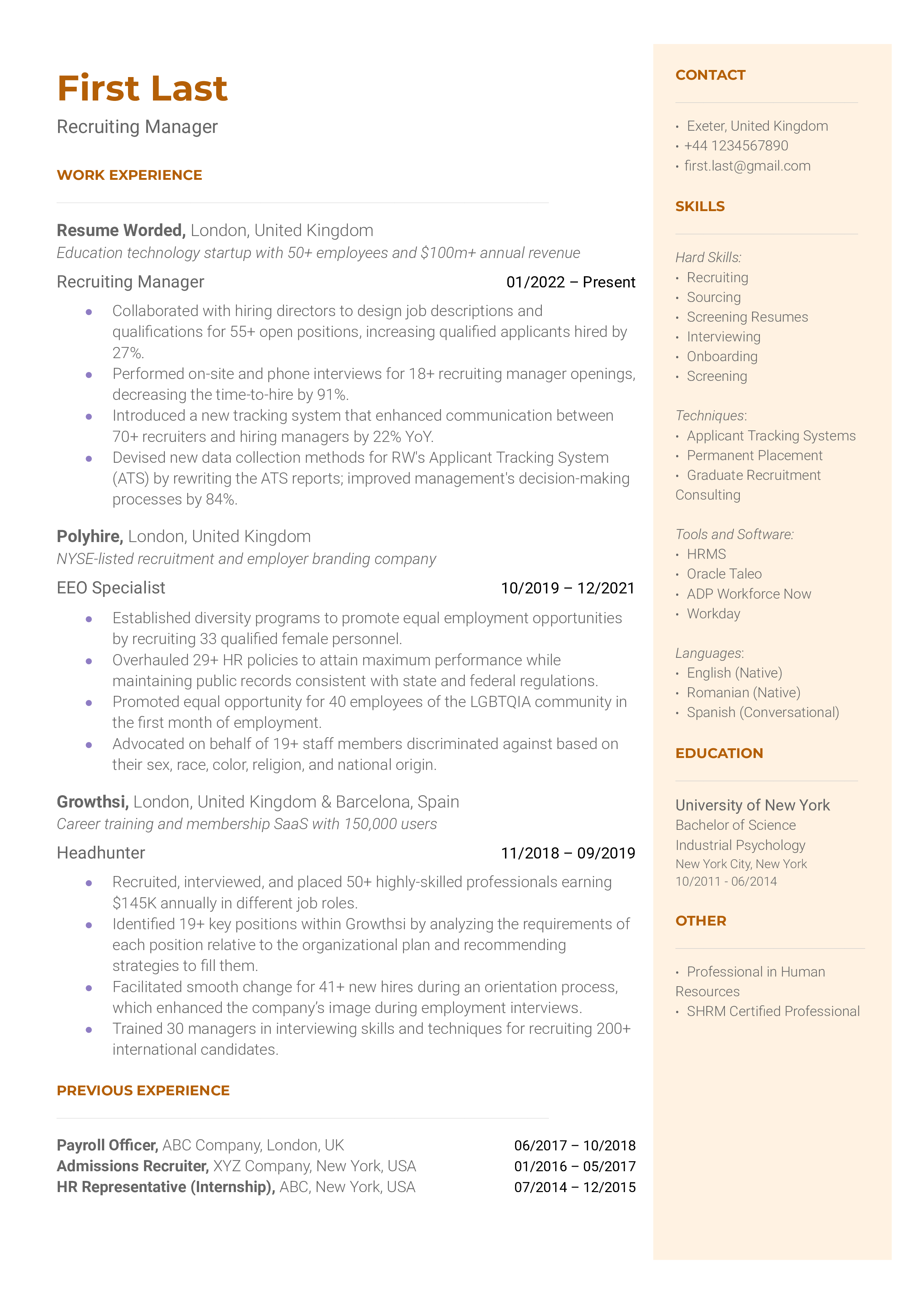 Senior Full Stack Developer Resume Examples for 2024 | Resume Worded