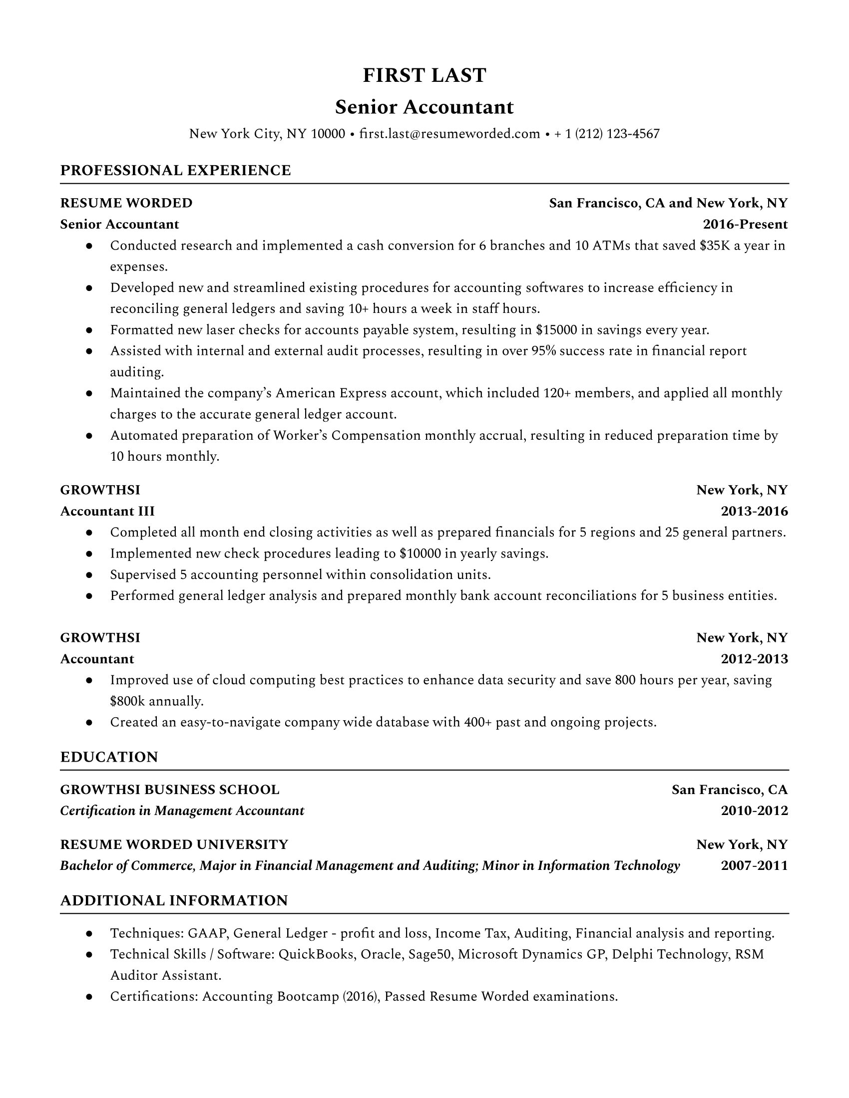 Resume Format For Accountant Job Pdf