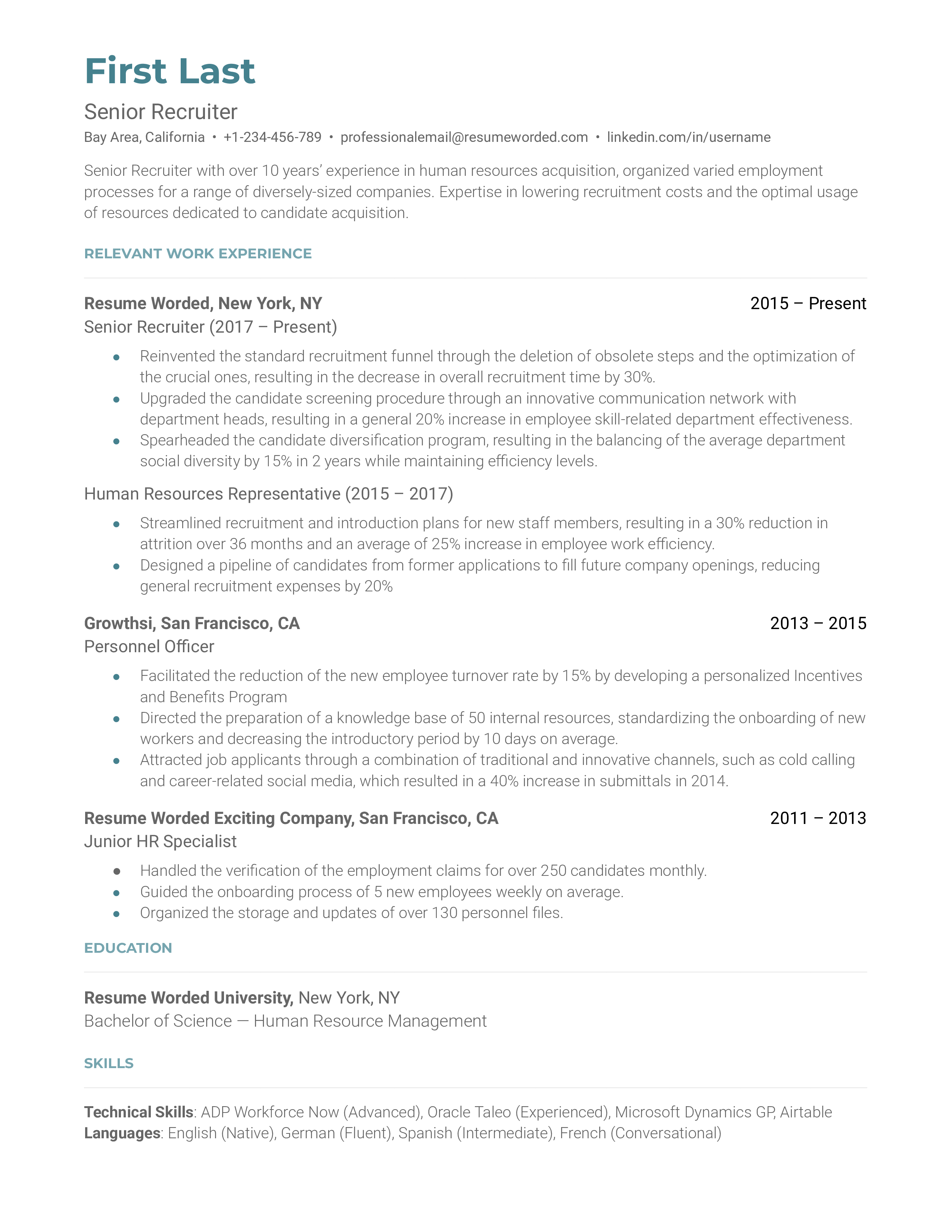 Physician Recruiter Resume Samples