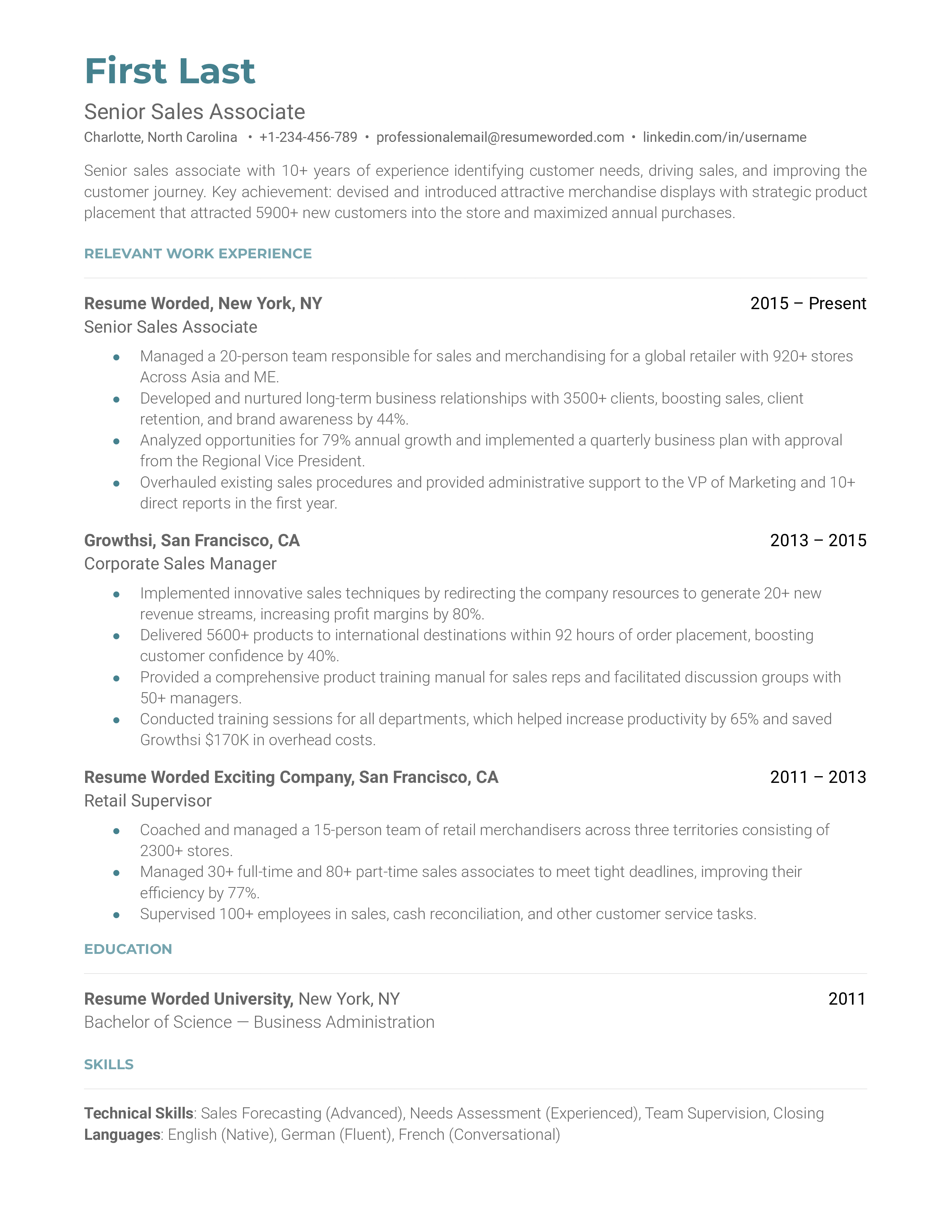 Jewelry Sales Associate Resume Samples