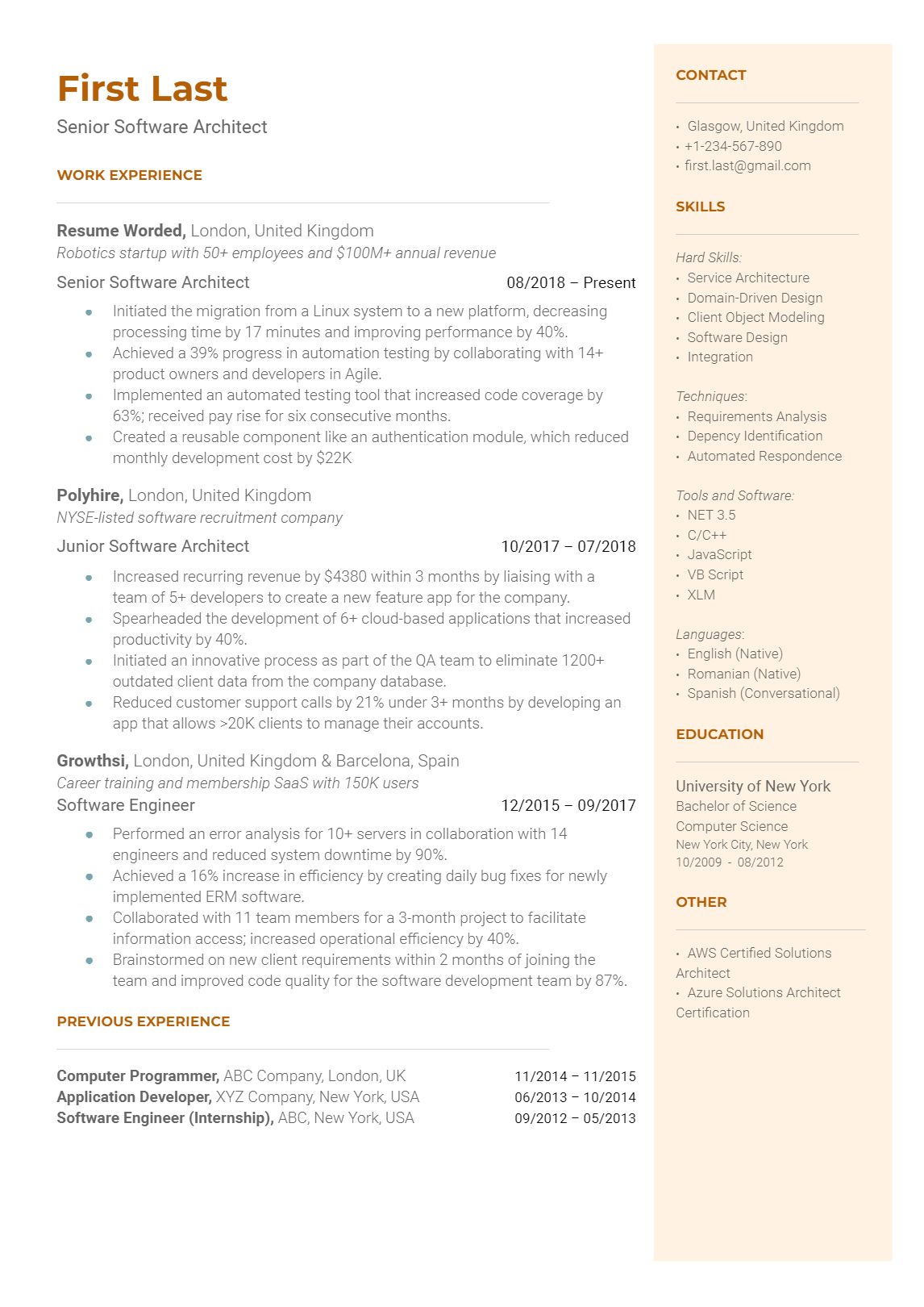 Software Architect Resume Example And Guide For 2019 Vrogue Co