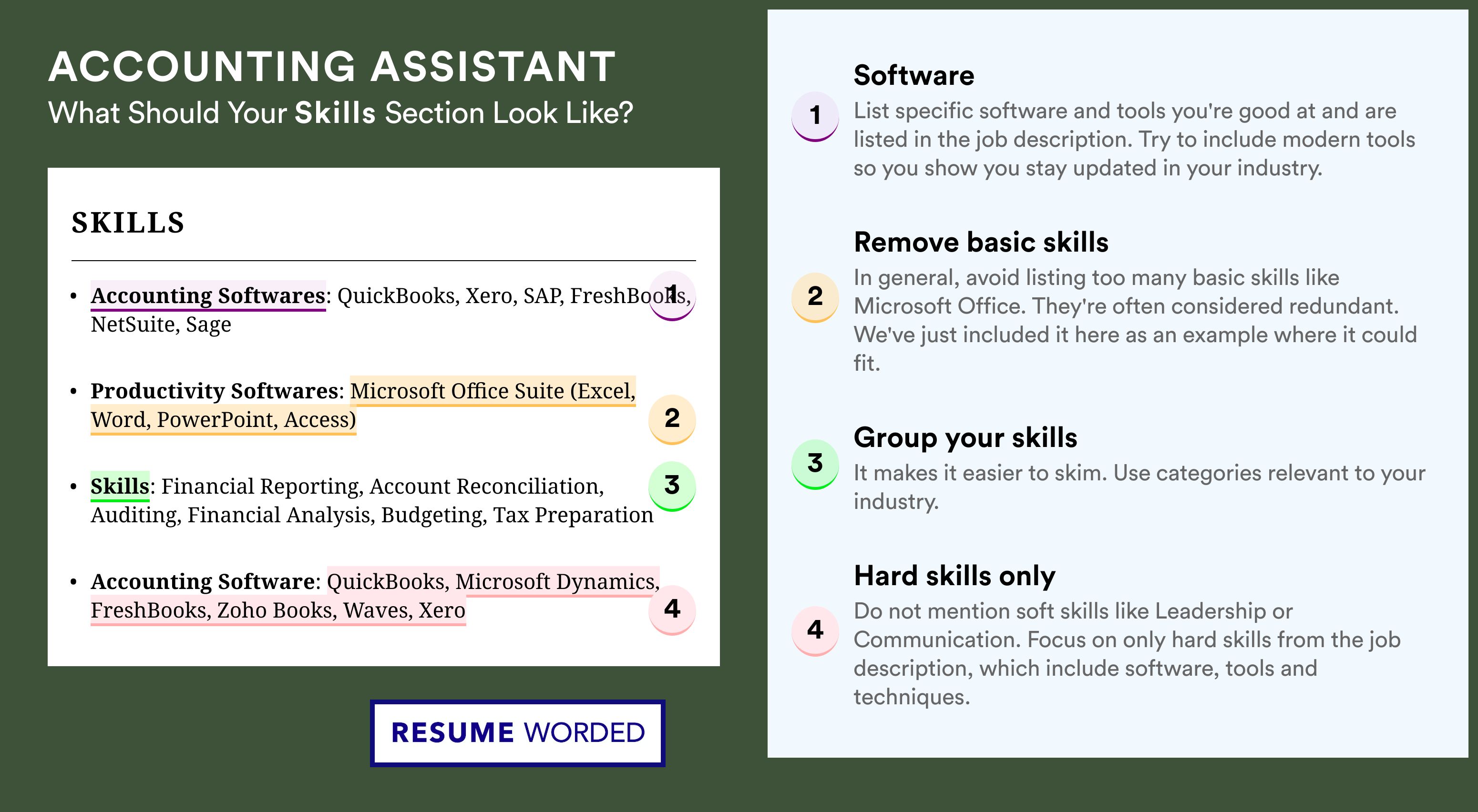 How To Write Your Skills Section - Accounting Assistant Roles