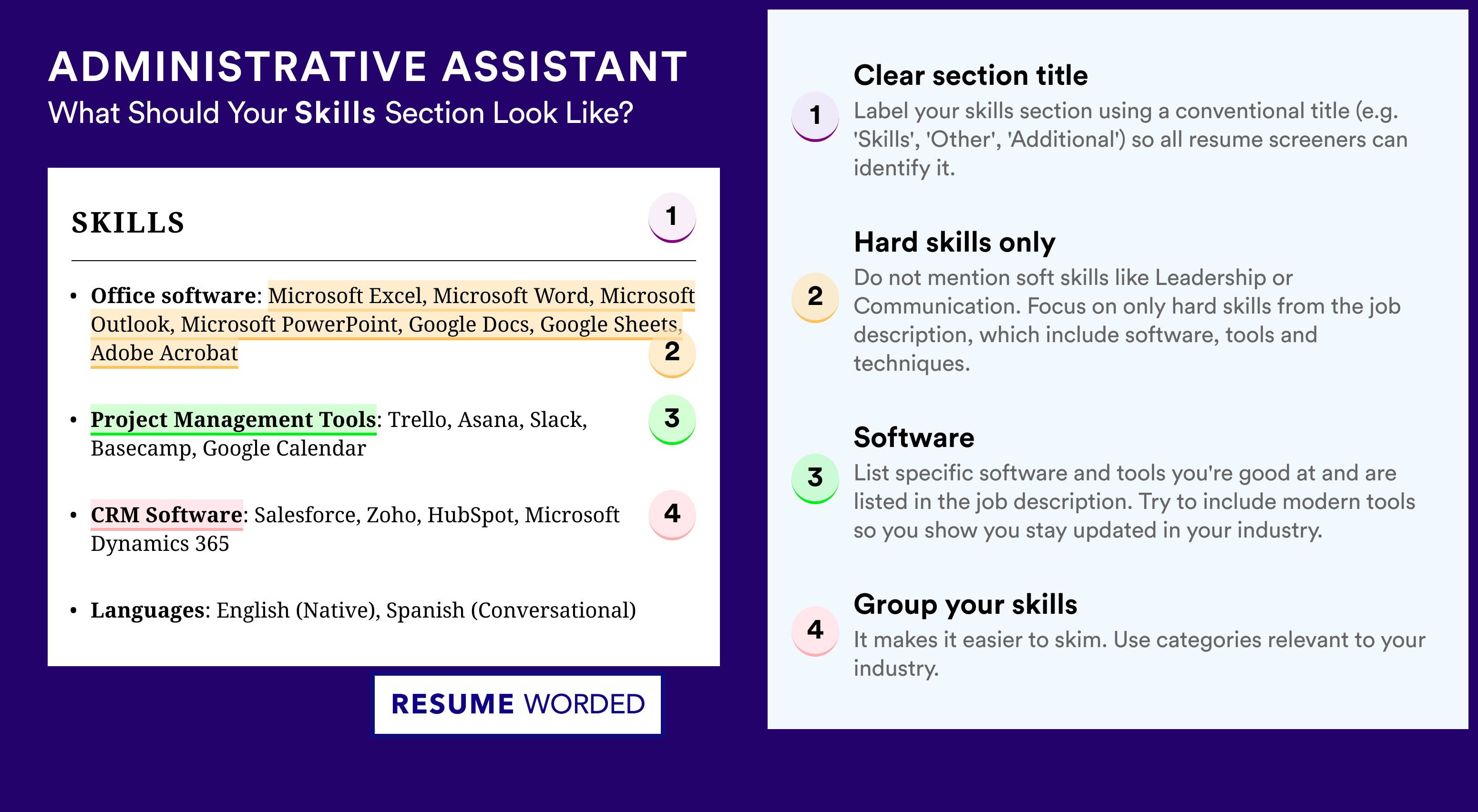 How To Write Your Skills Section - Administrative Assistant Roles