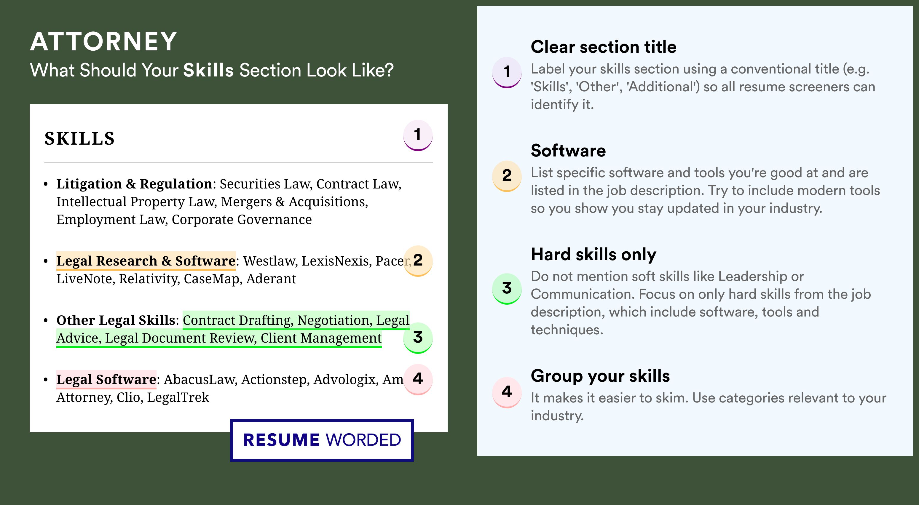 How To Write Your Skills Section - Attorney Roles