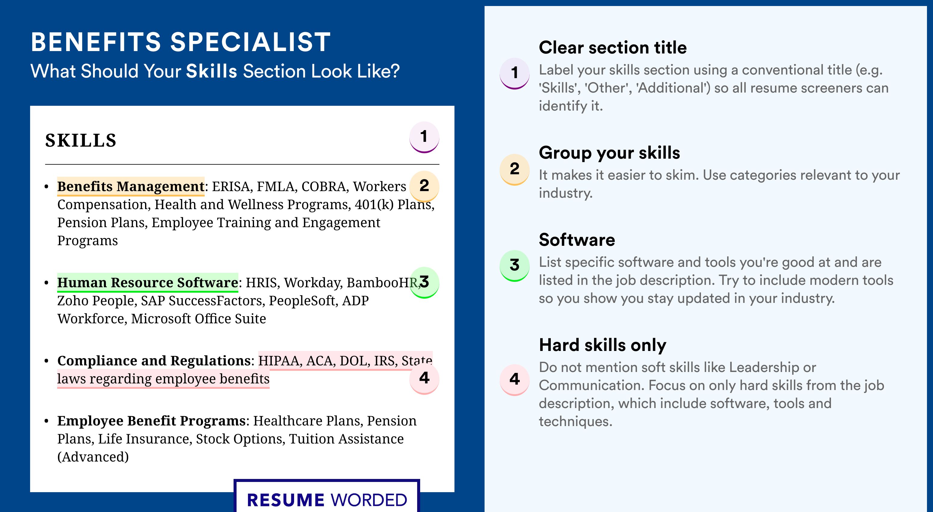 How To Write Your Skills Section - Benefits Specialist Roles