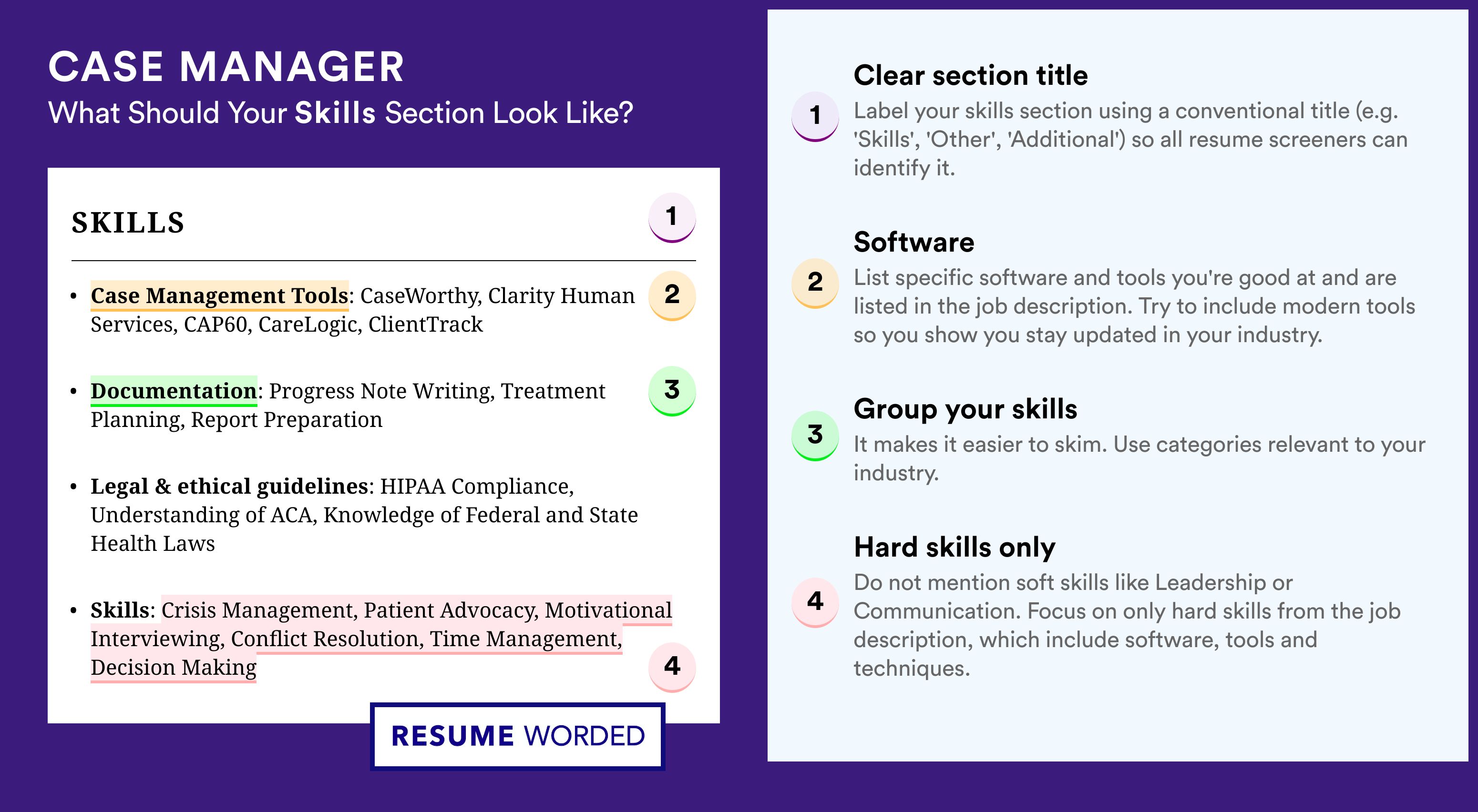 How To Write Your Skills Section - Case Manager Roles