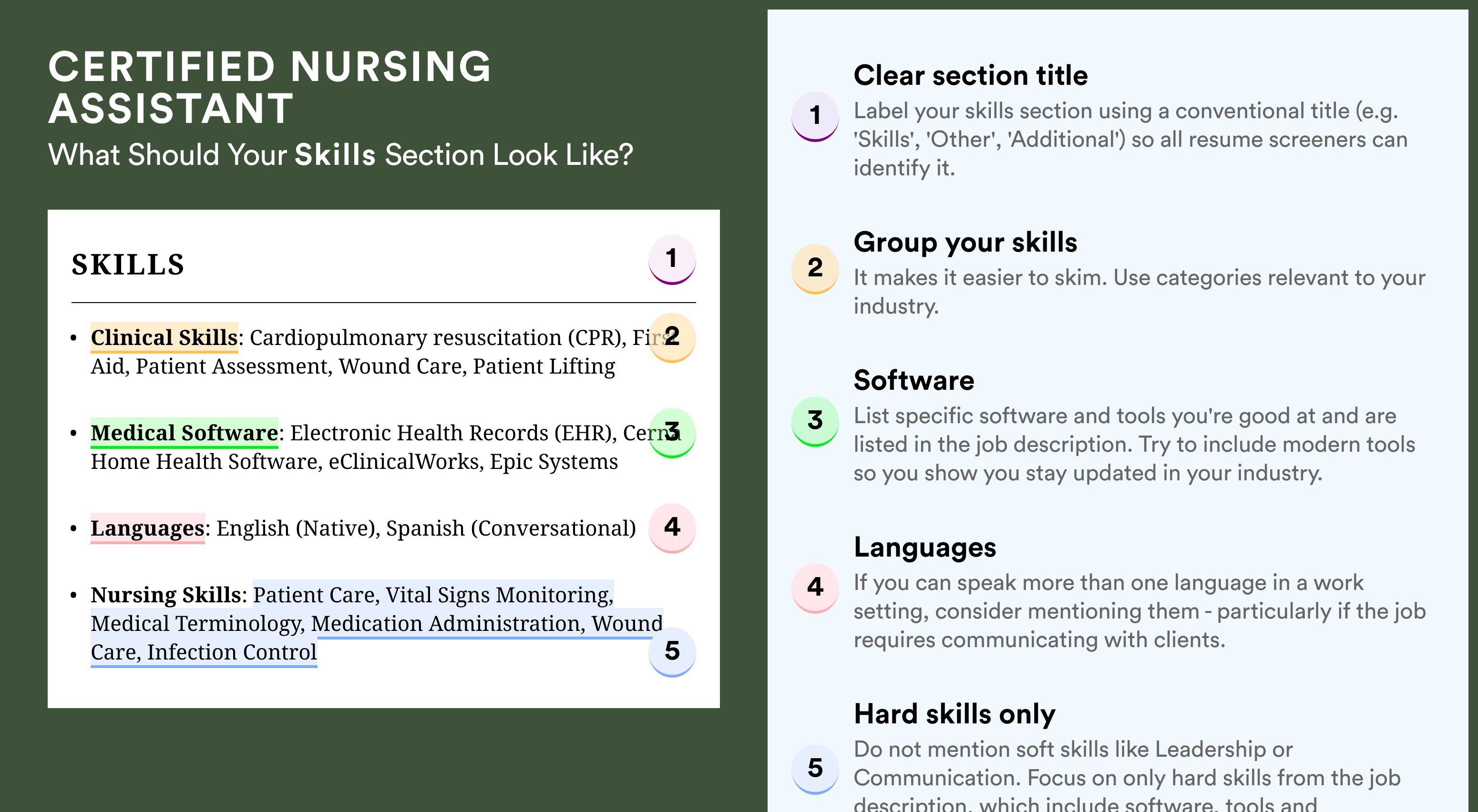 How To Write Your Skills Section - Certified Nursing Assistant Roles