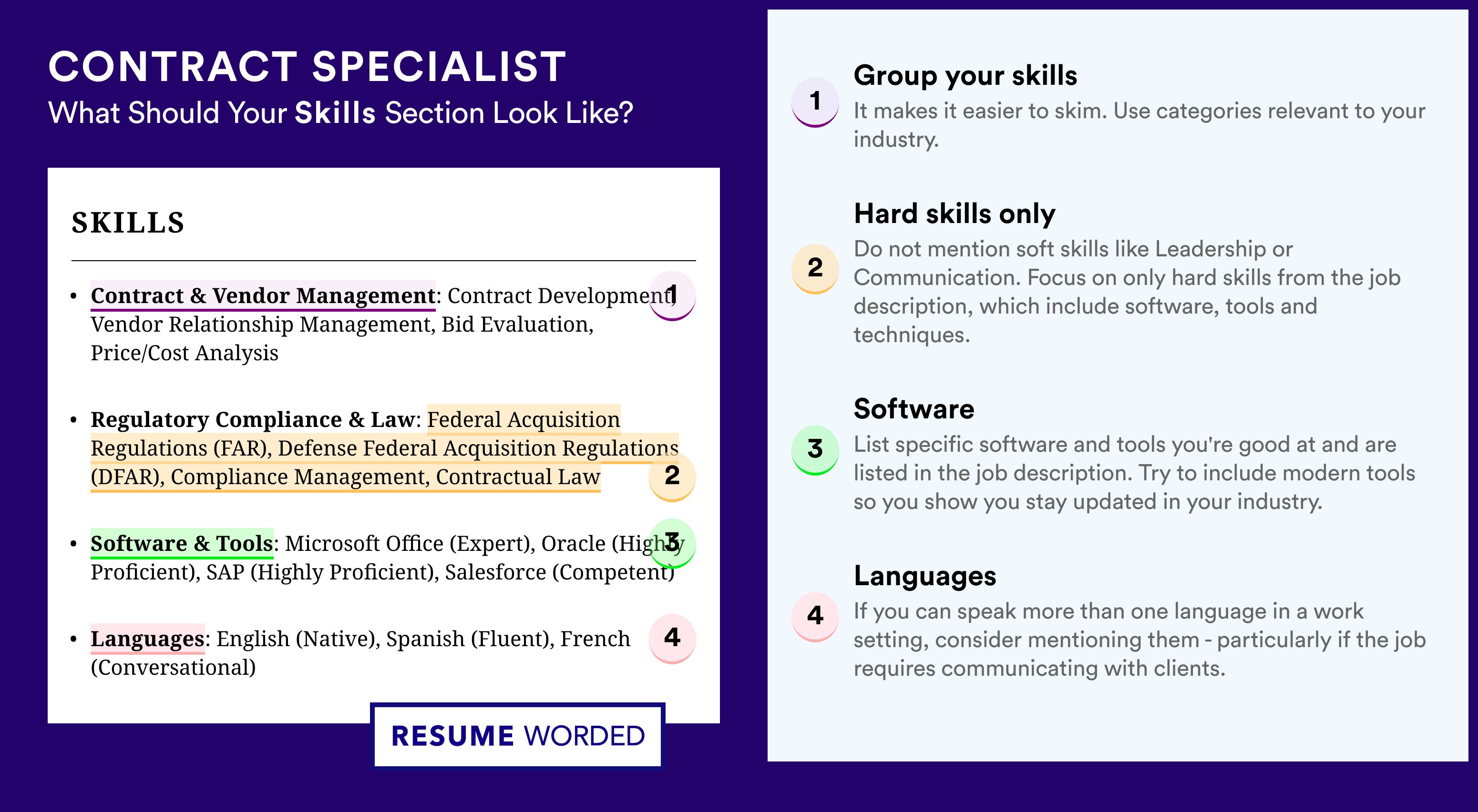 How To Write Your Skills Section - Contract Specialist Roles