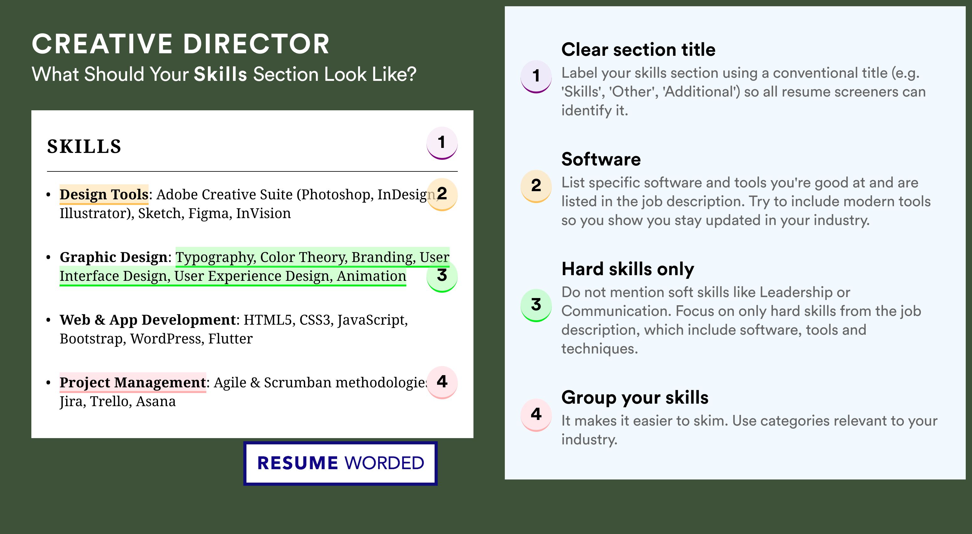 How To Write Your Skills Section - Creative Director Roles