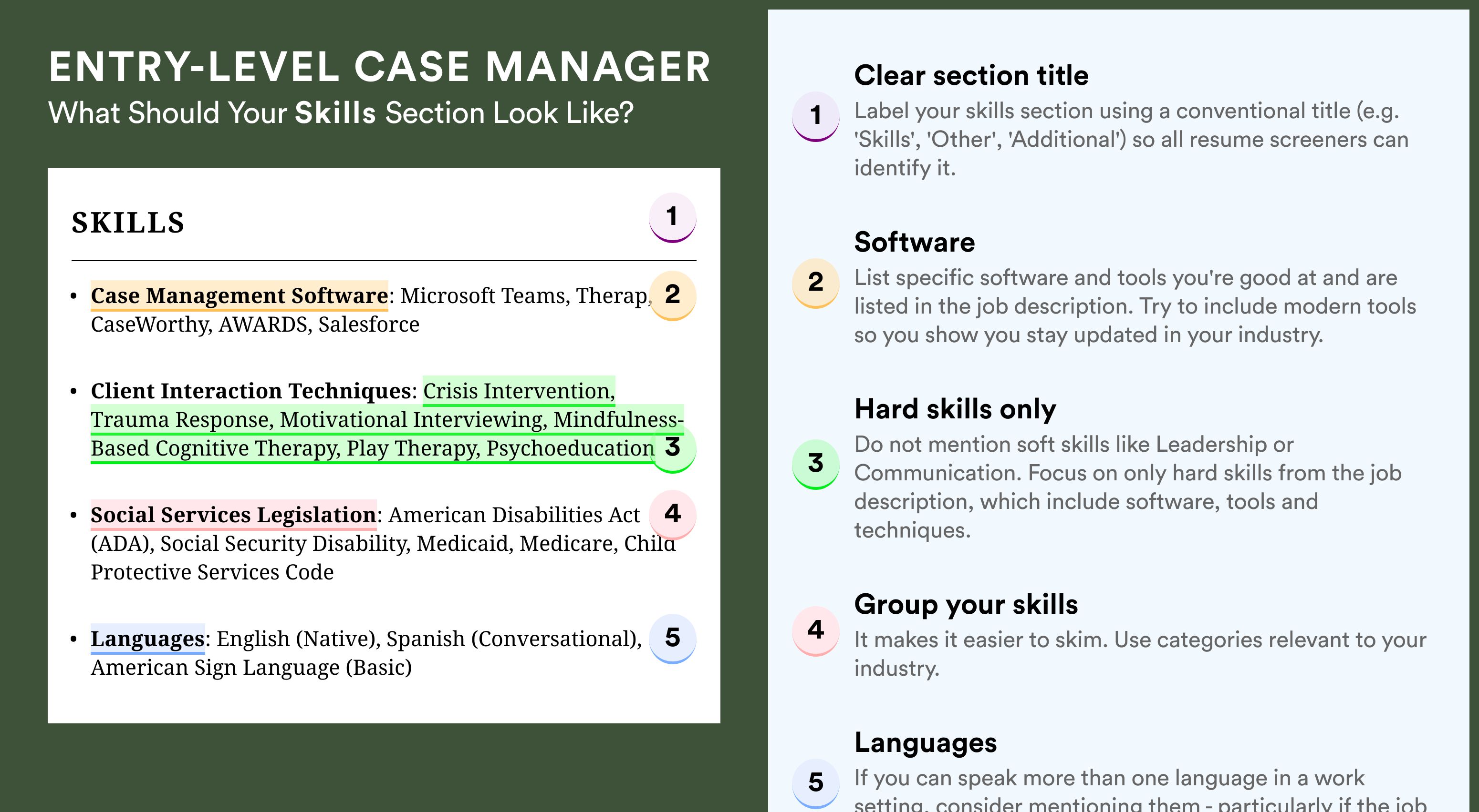 How To Write Your Skills Section - Entry-Level Case Manager Roles