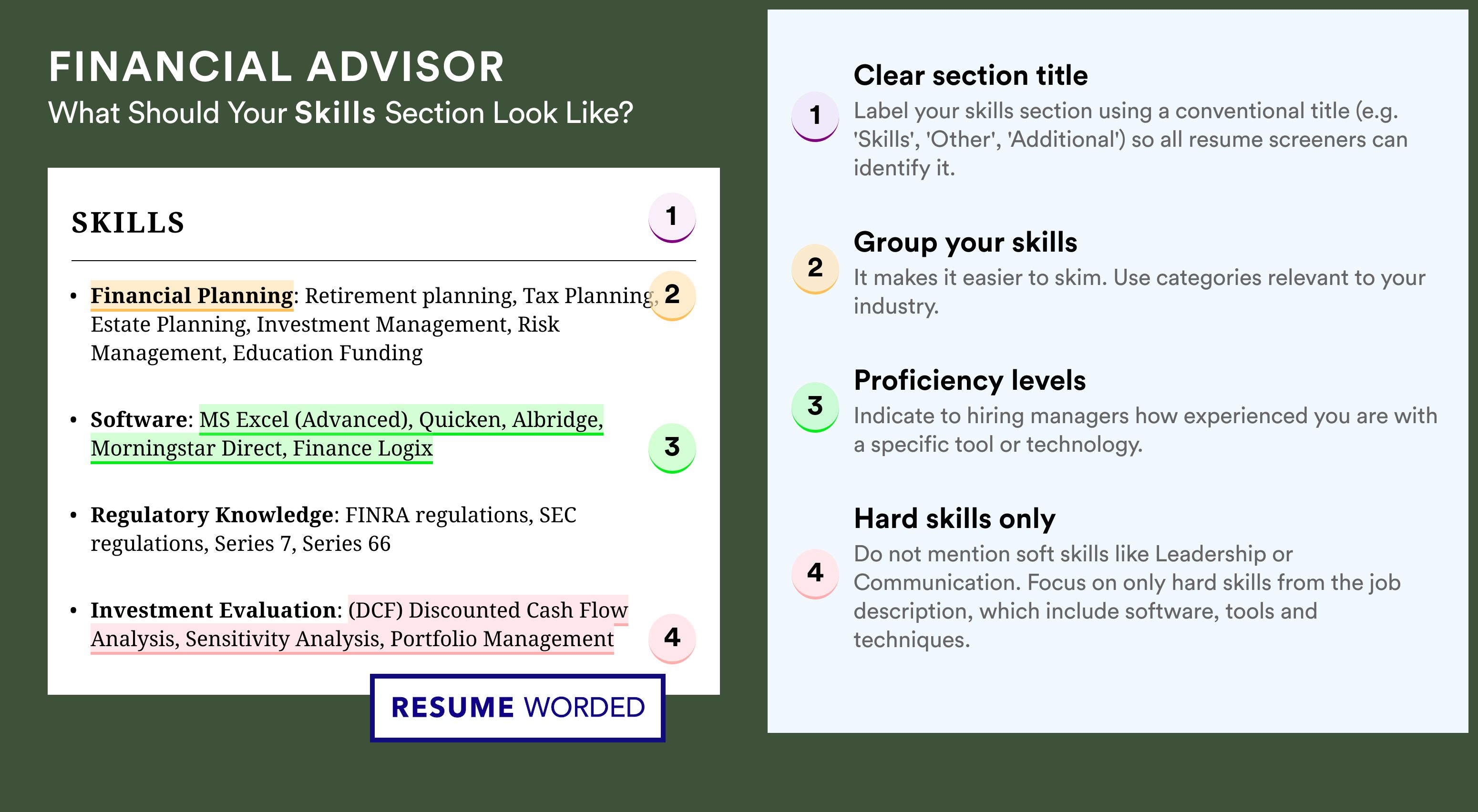 How To Write Your Skills Section - Financial Advisor Roles