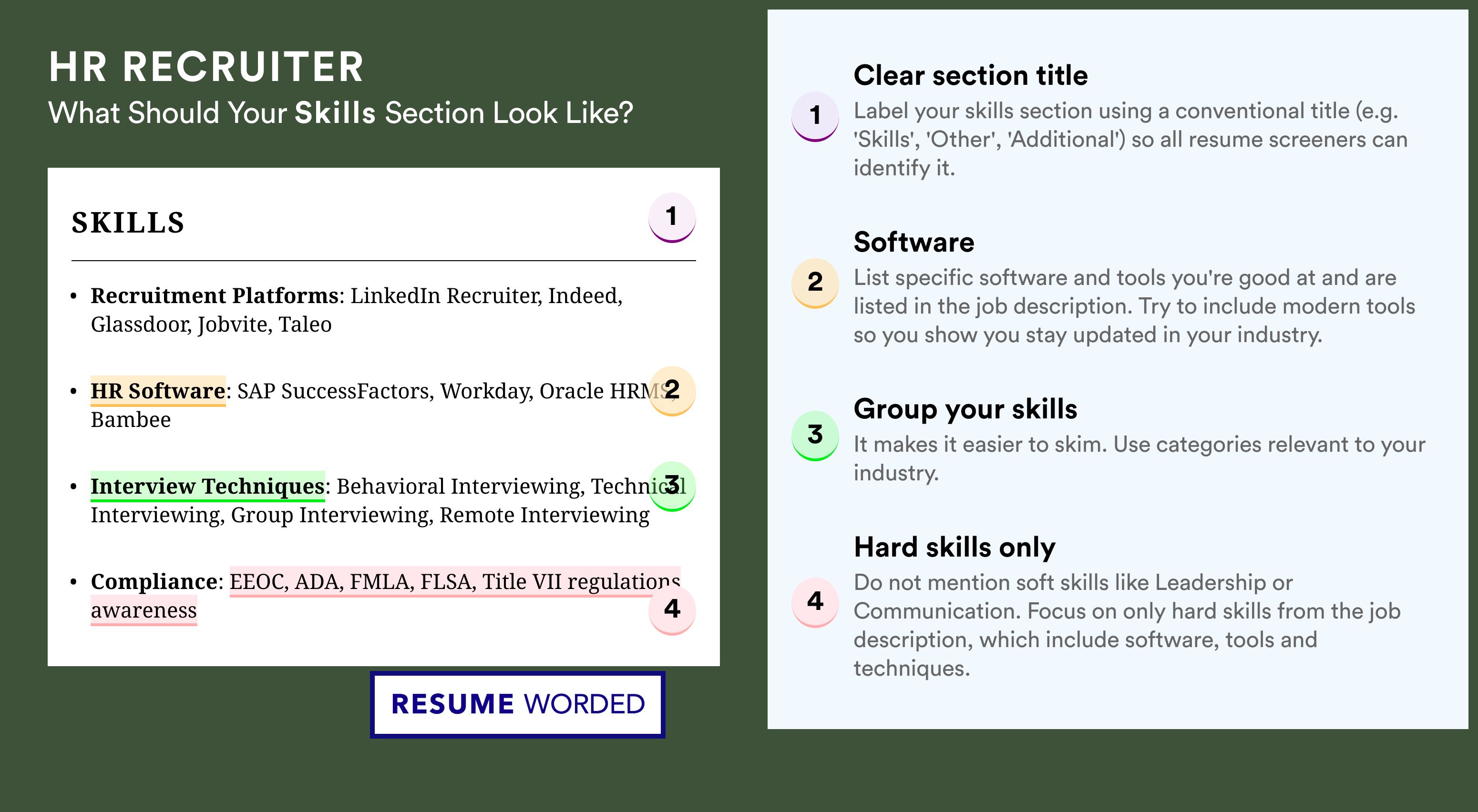 How To Write Your Skills Section - HR Recruiter Roles