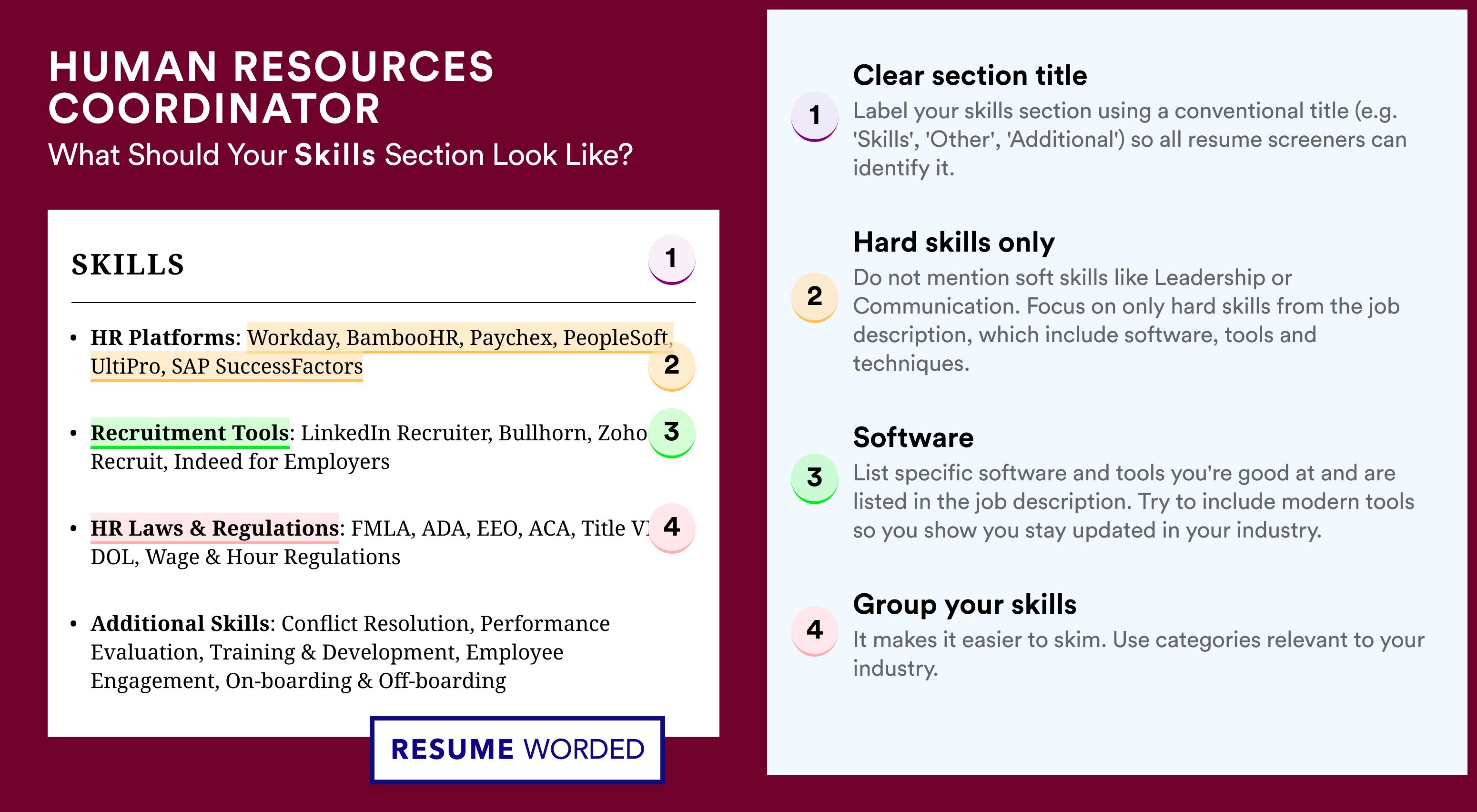 How To Write Your Skills Section - Human Resources Coordinator Roles