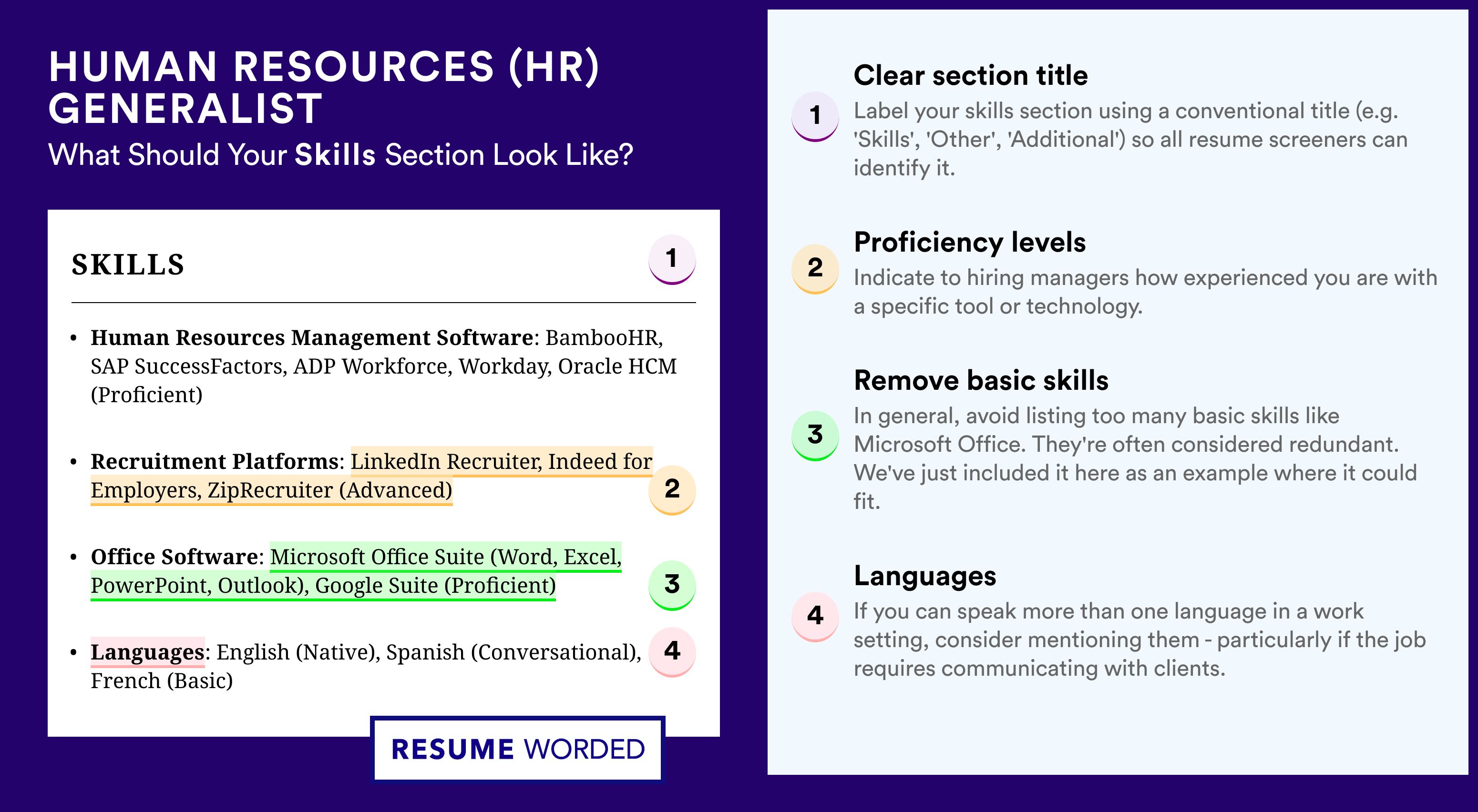 How To Write Your Skills Section - Human Resources (HR) Generalist Roles
