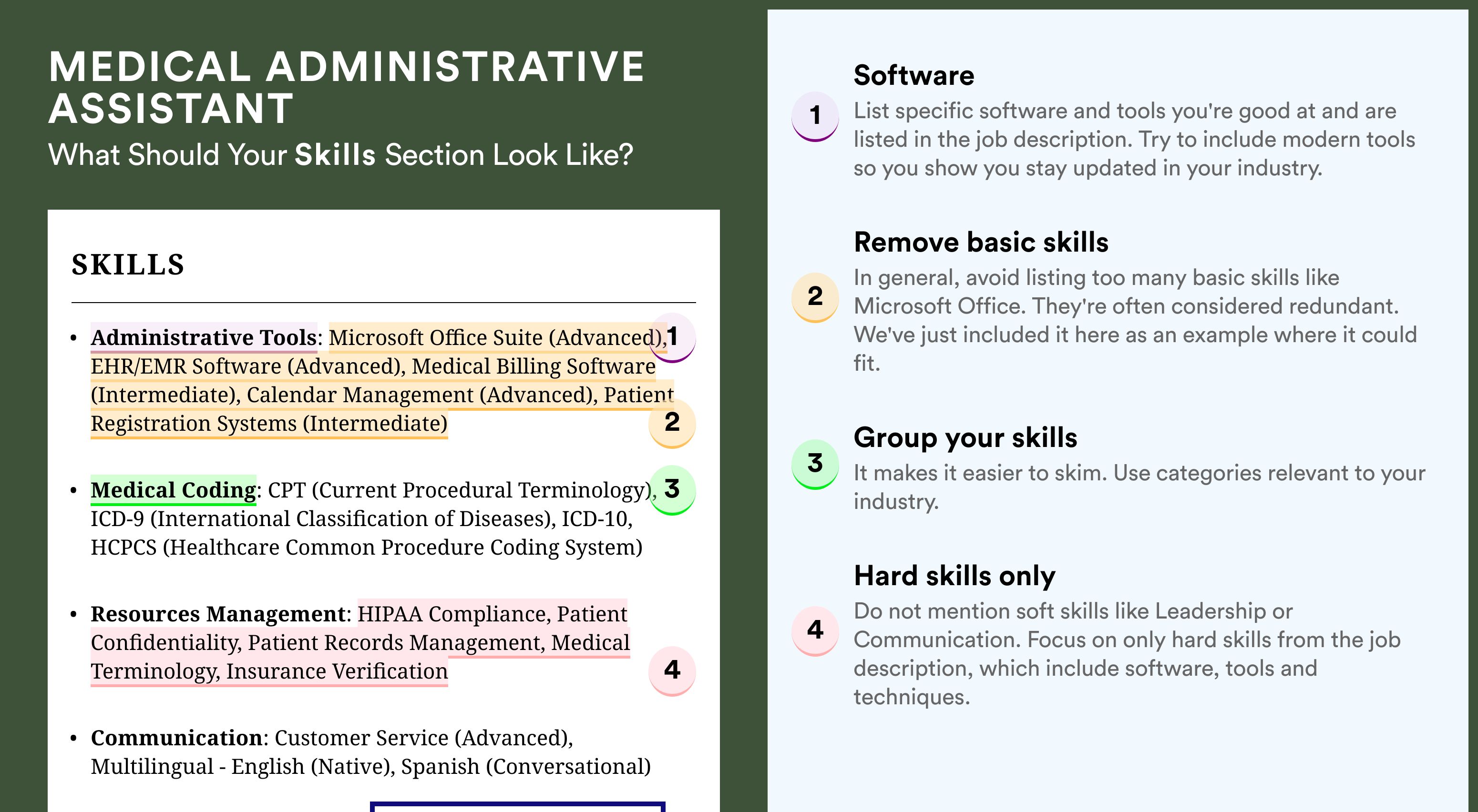 How To Write Your Skills Section - Medical Administrative Assistant Roles