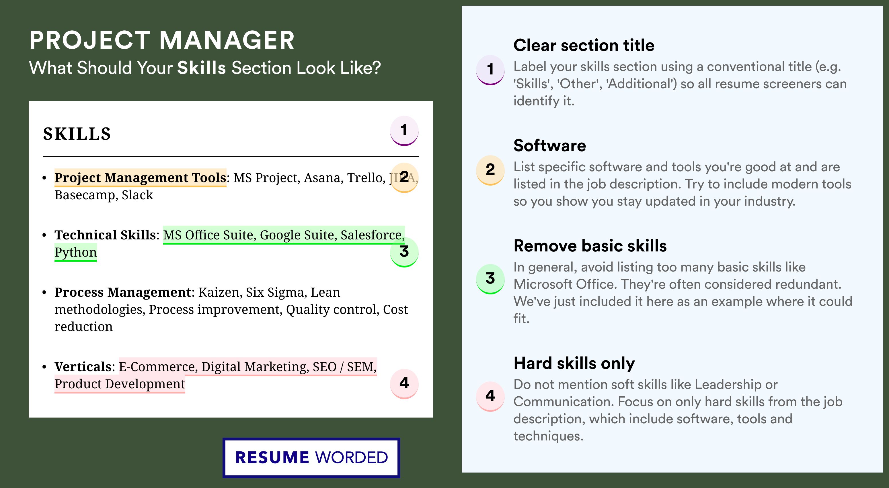 How To Write Your Skills Section - Project Manager Roles