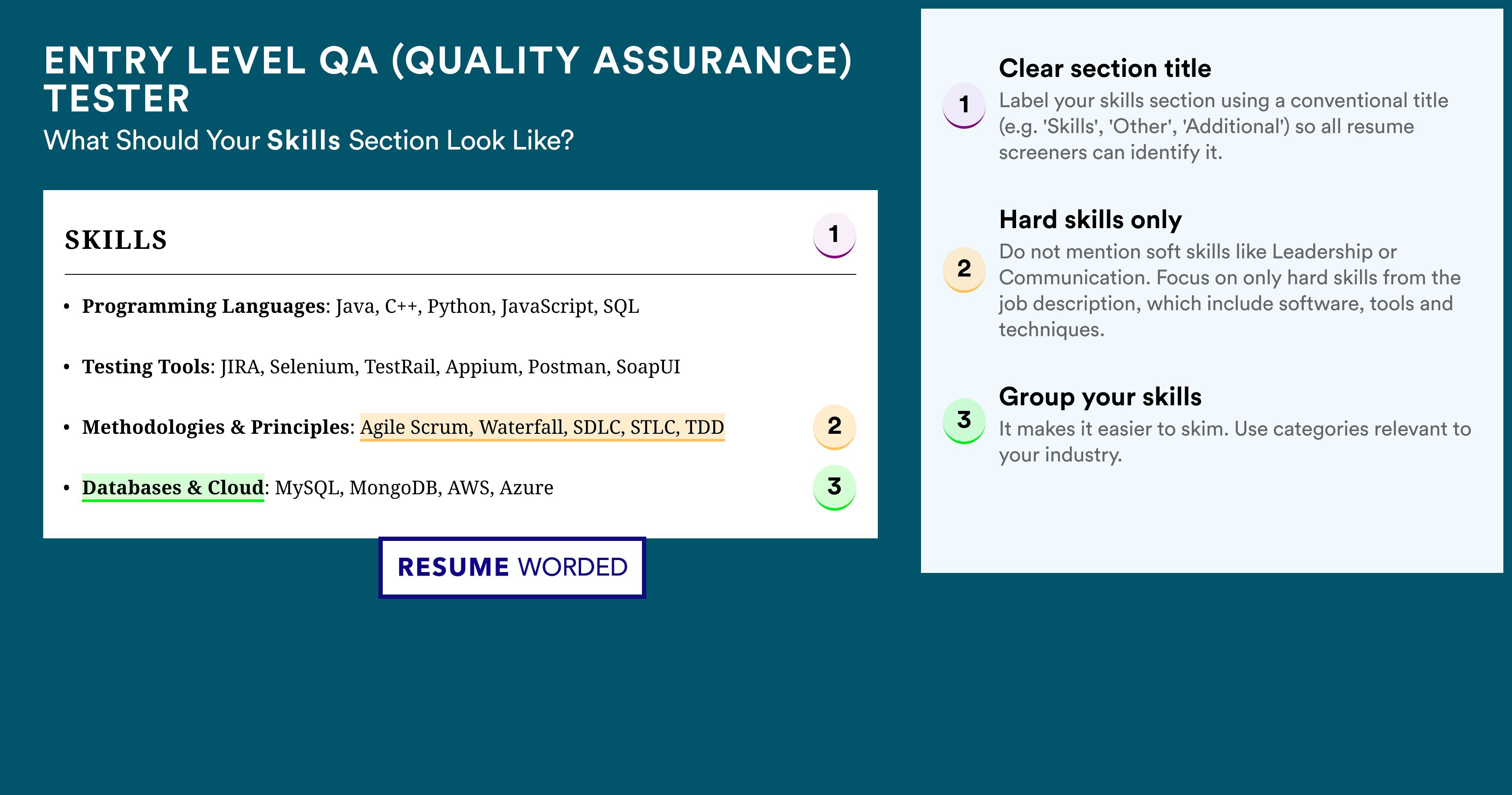 How To Write Your Skills Section - Entry Level QA (Quality Assurance) Tester Roles