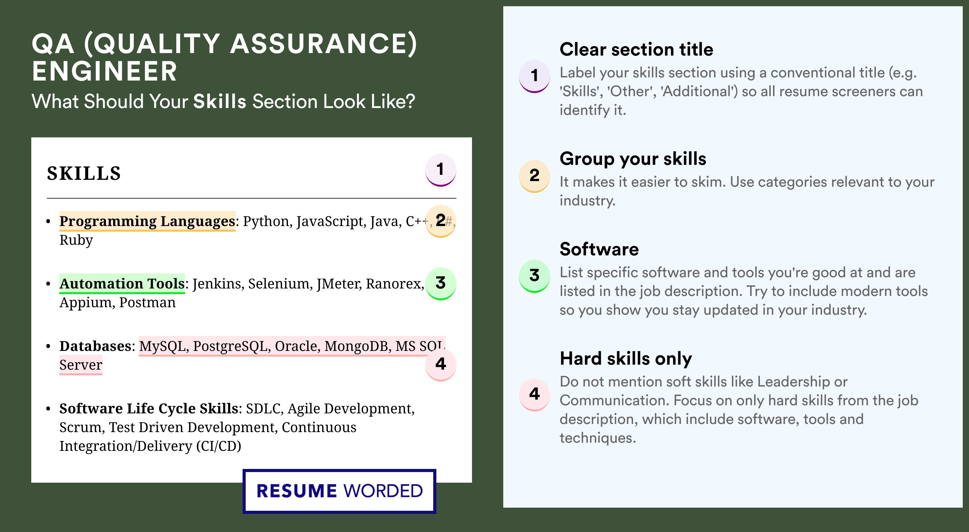How To Write Your Skills Section - QA (Quality Assurance) Engineer Roles