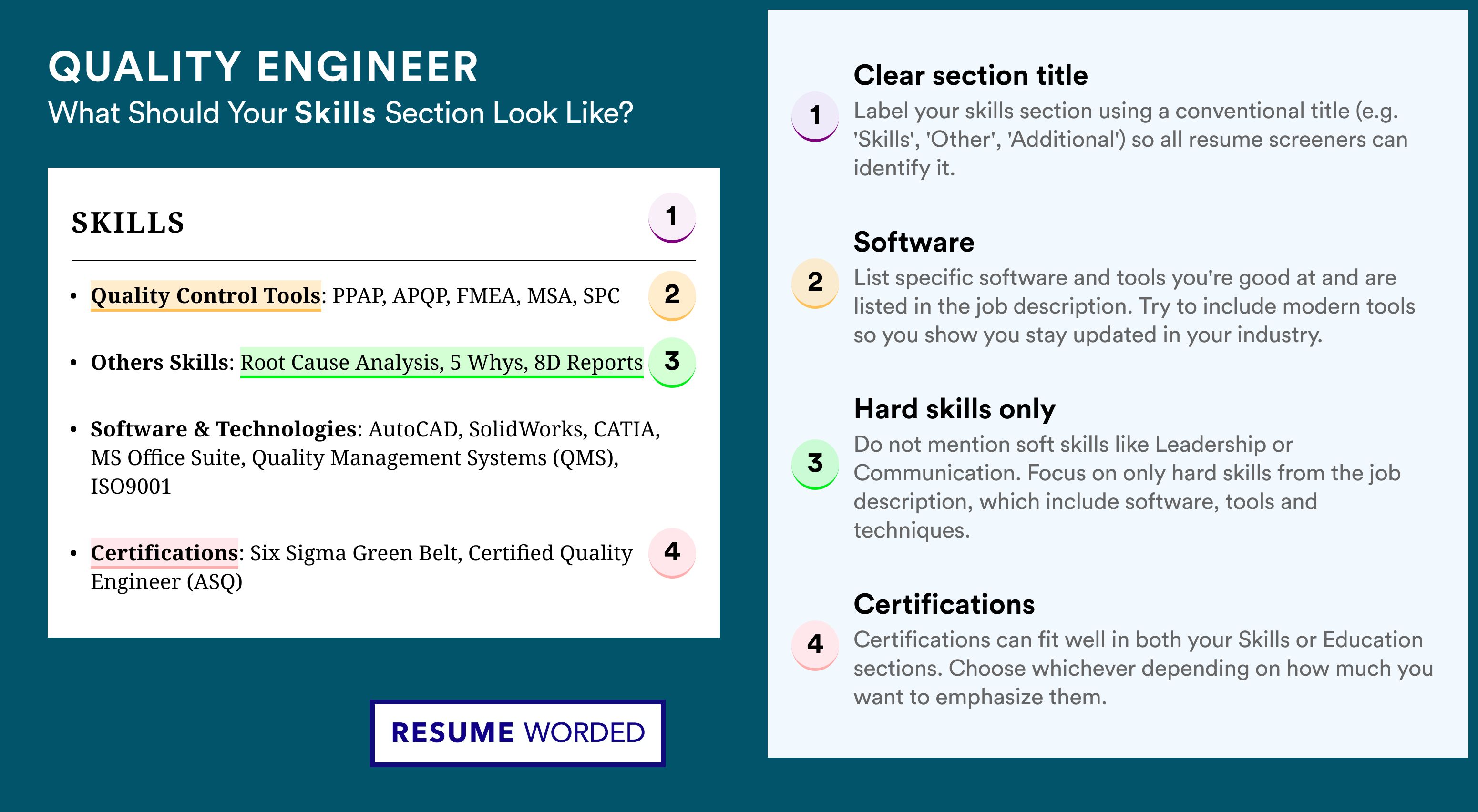 How To Write Your Skills Section - Quality Engineer Roles
