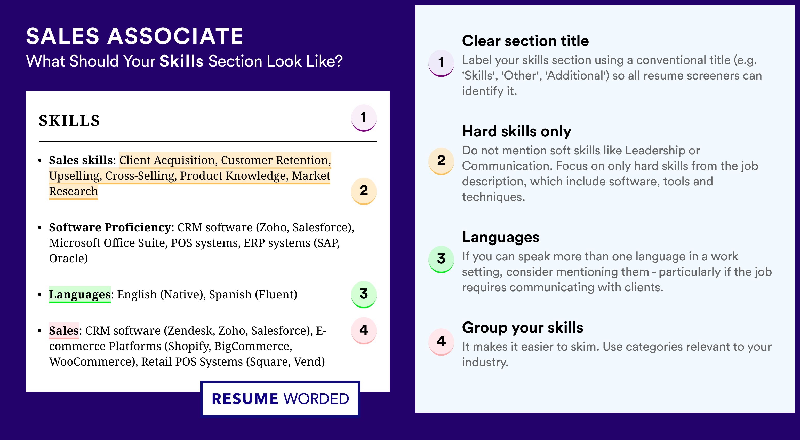 How To Write Your Skills Section - Sales Associate Roles