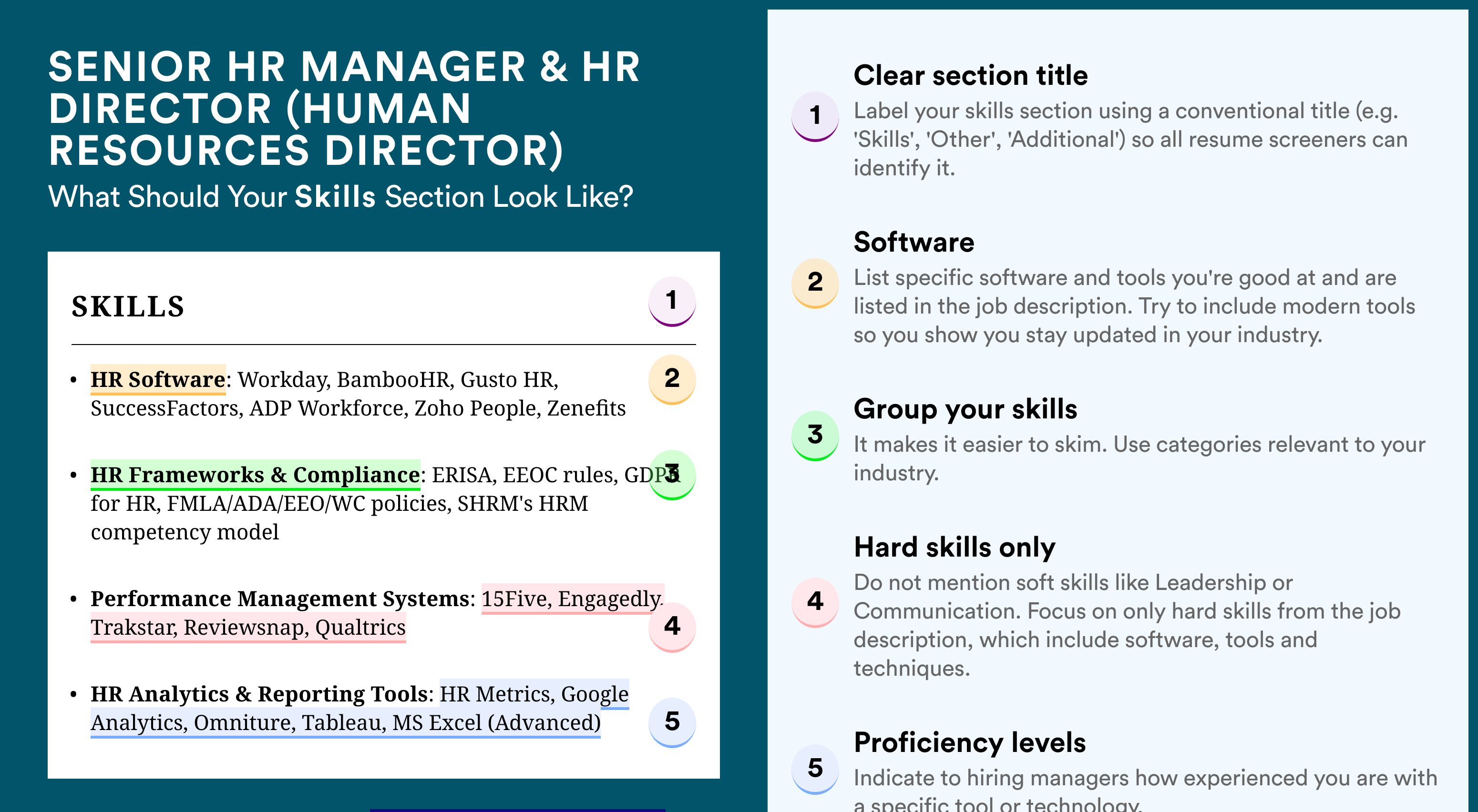 How To Write Your Skills Section - Senior HR Manager & HR Director (Human Resources Director) Roles