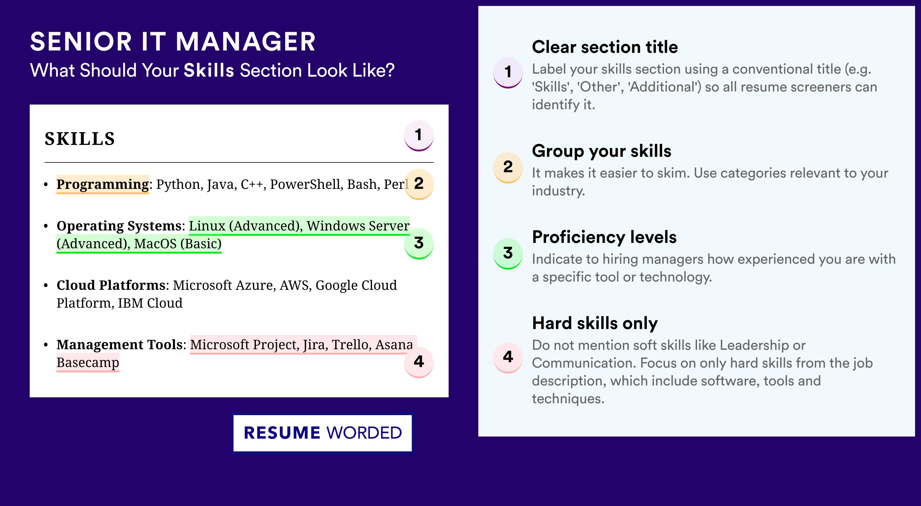 How To Write Your Skills Section - Senior IT Manager Roles