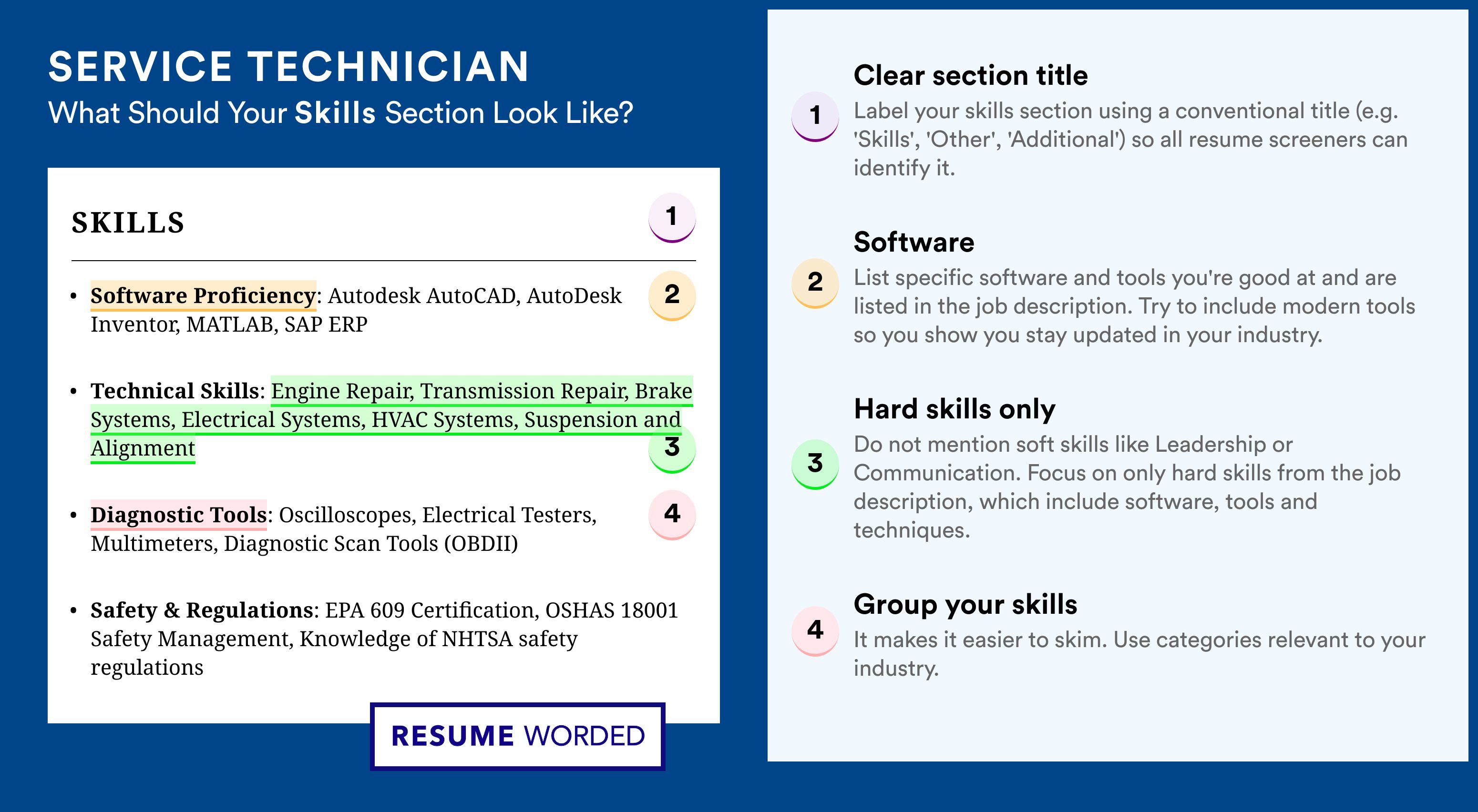 How To Write Your Skills Section - Service Technician Roles