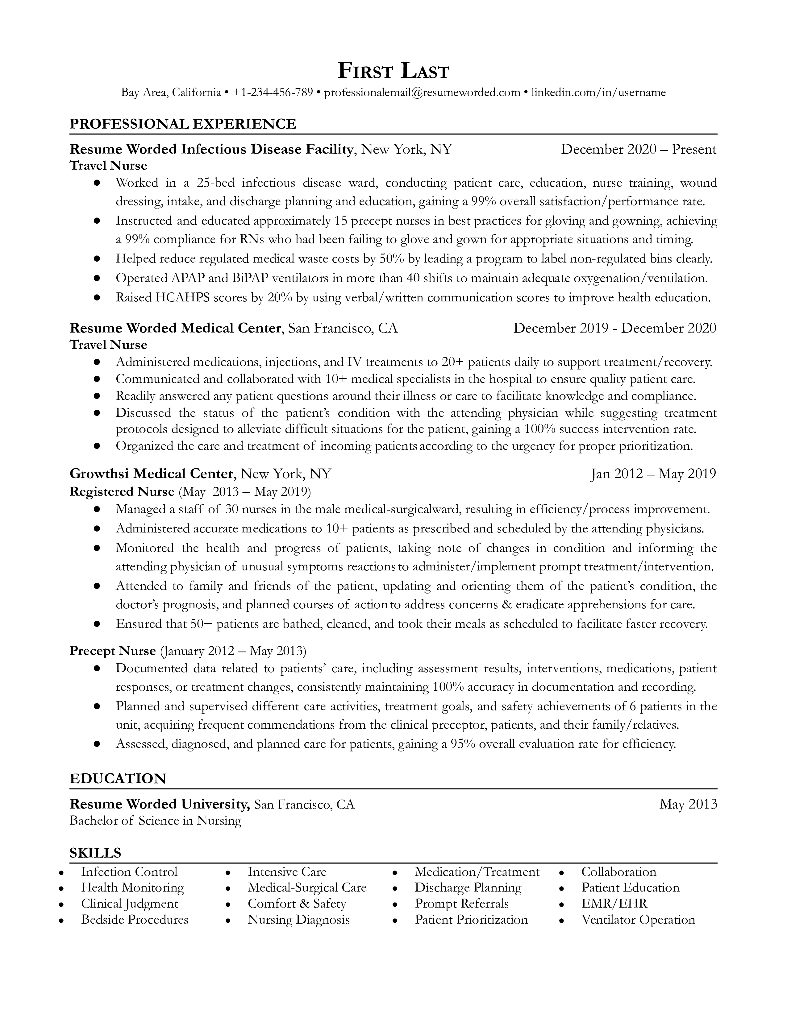 Director of Nursing Resume Example for 2023 Resume Worded