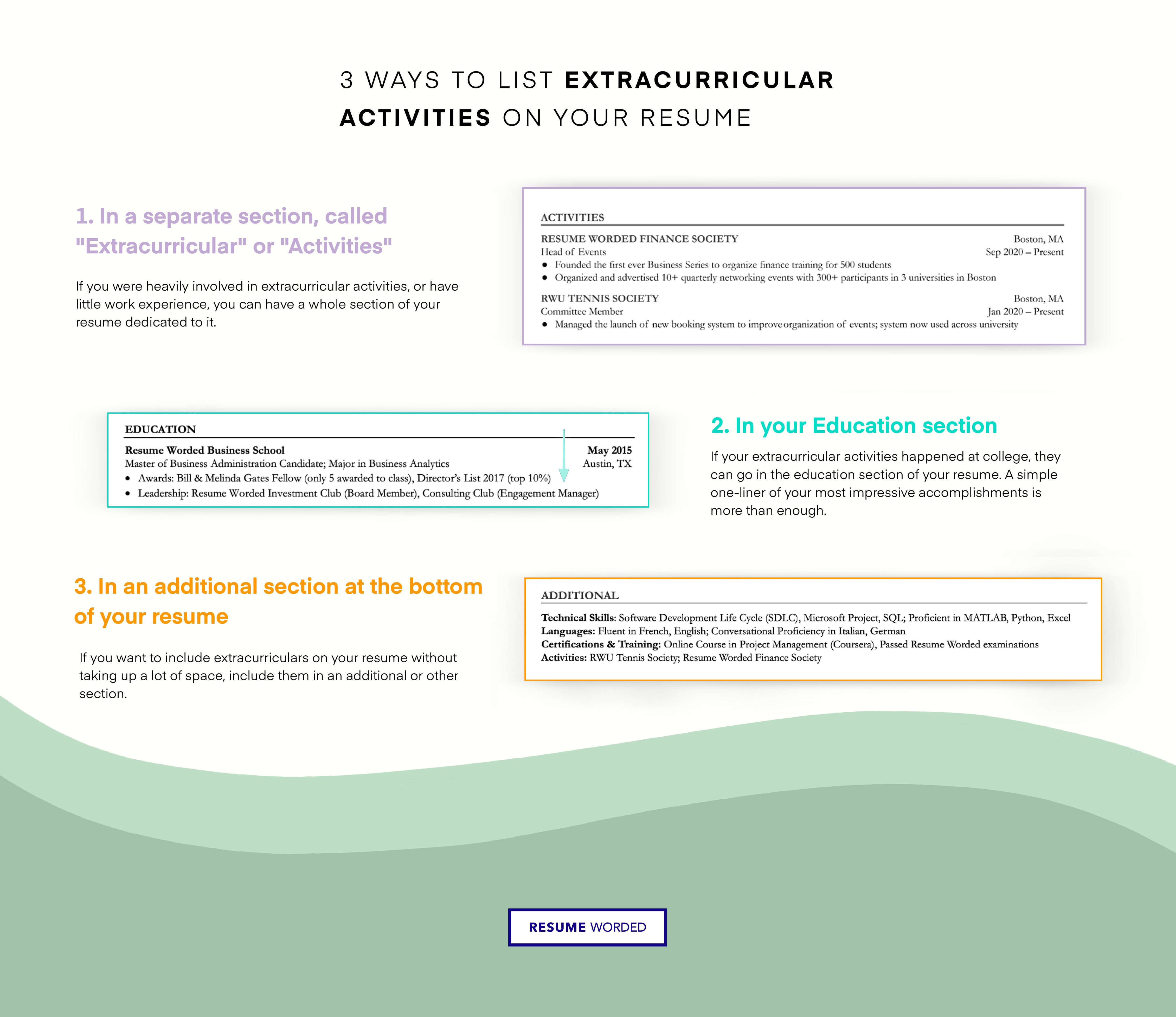 3 ways to list extracurricular experience