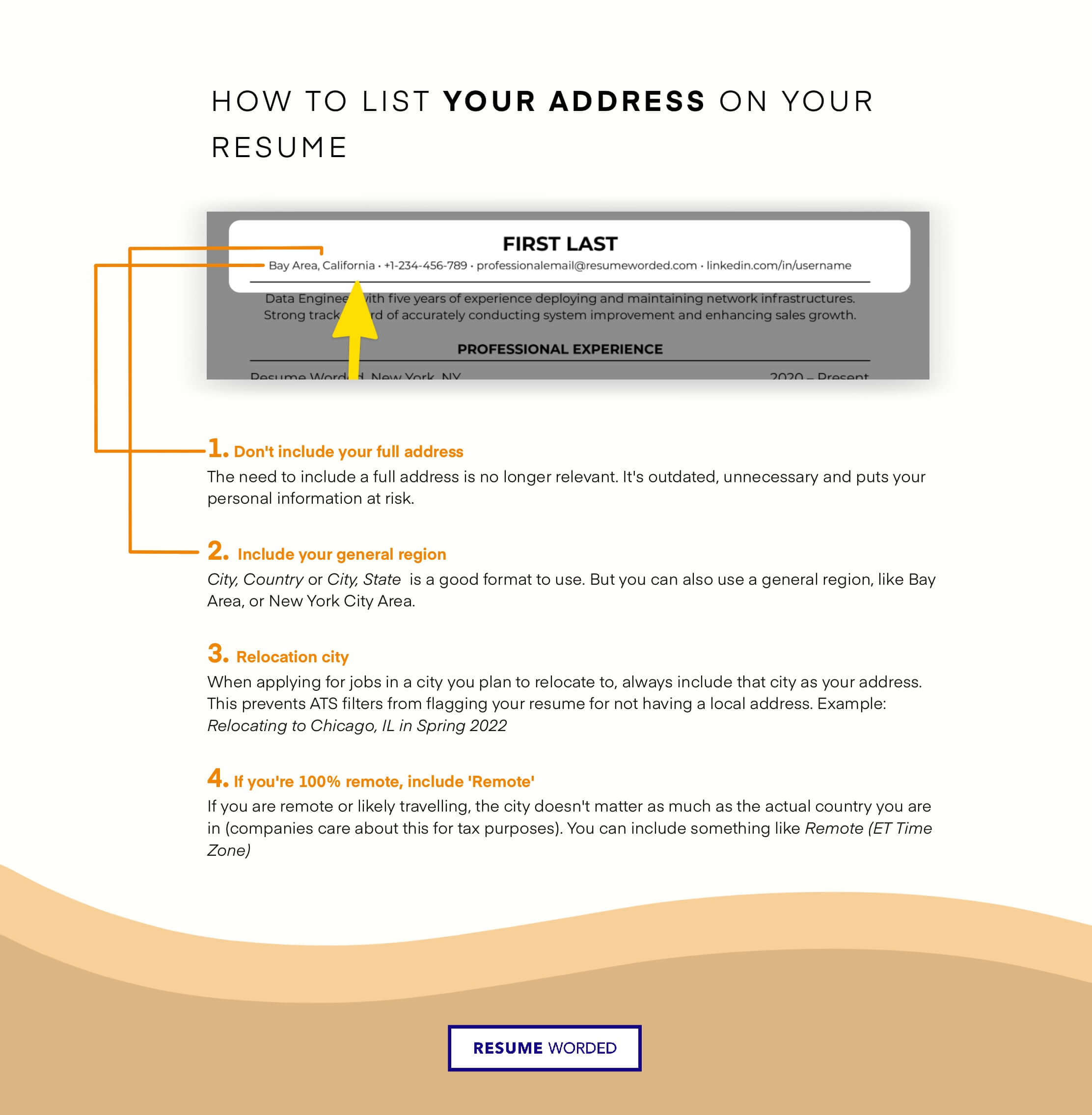 How to list your address on your resume