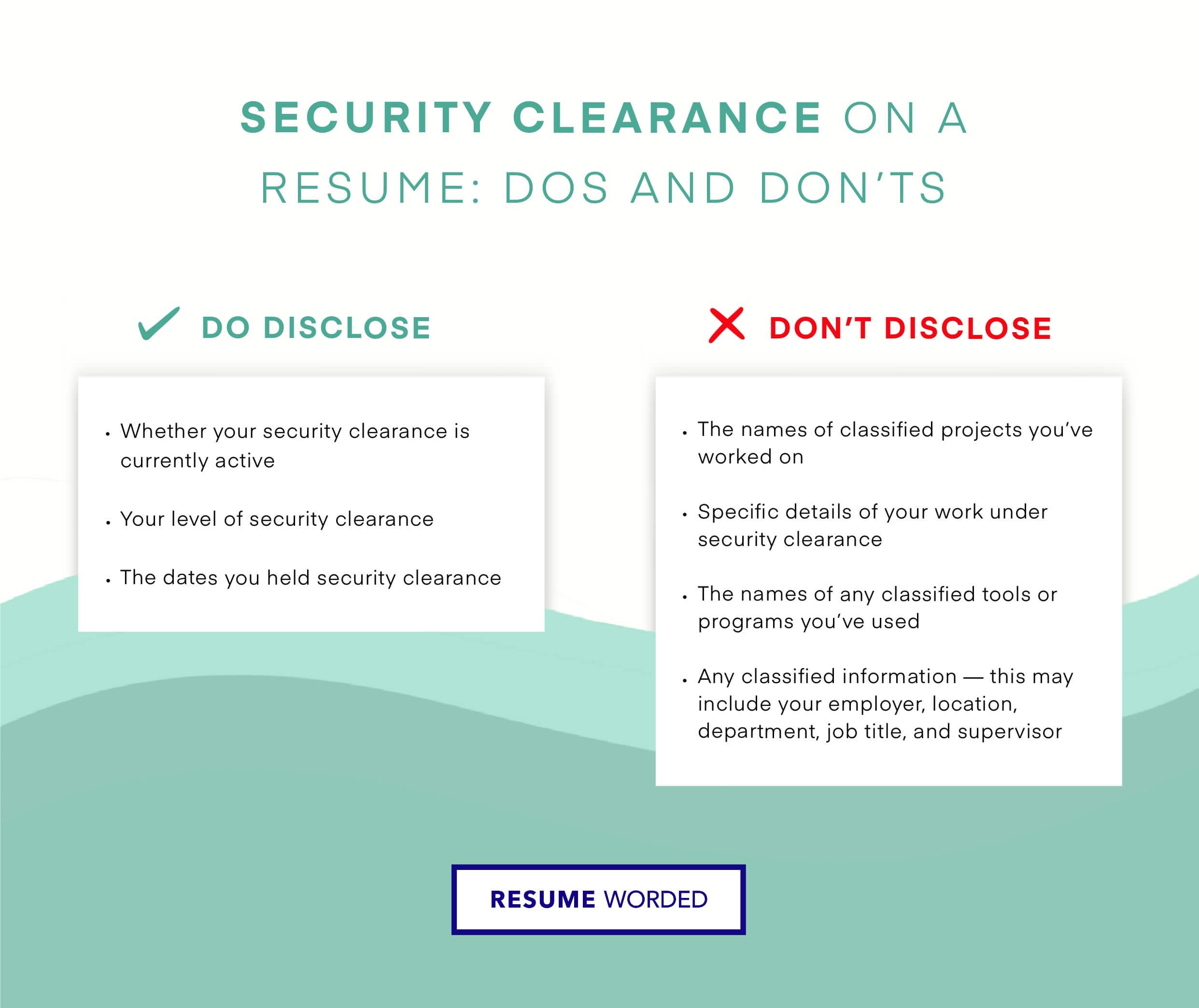 The do's and don'ts of adding security clearances to a resume