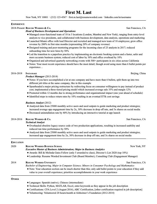 sample resume with mba degree Mba application cv—examples and 25 ...