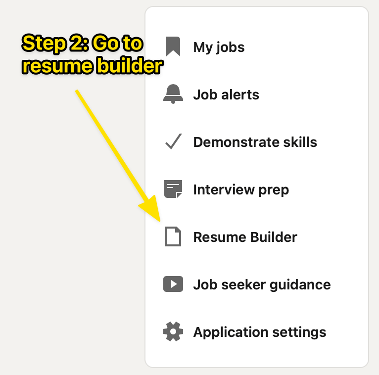 resume builder linkedin import