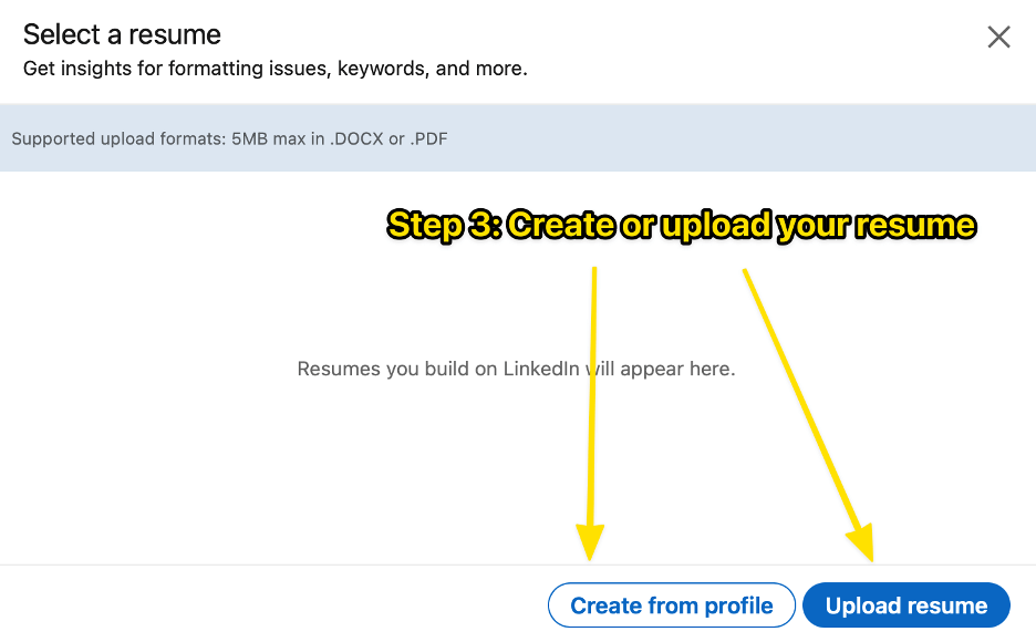 Step 3: How to use LinkedIn’s resume builder tool